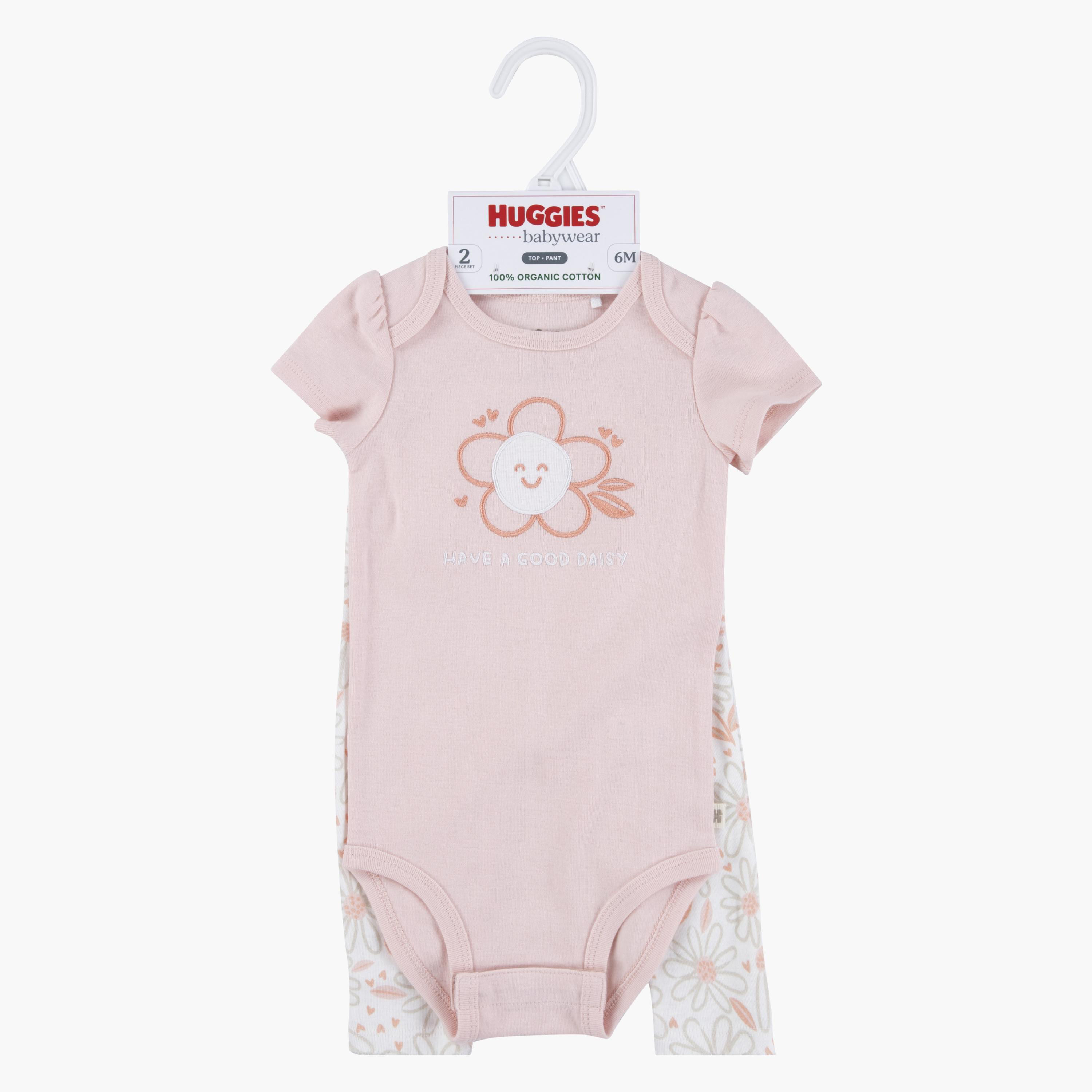 Huggies Floral Printed Short Sleeves Bodysuit with Pants-baby-girls-clothing-setsandcoords-image-4