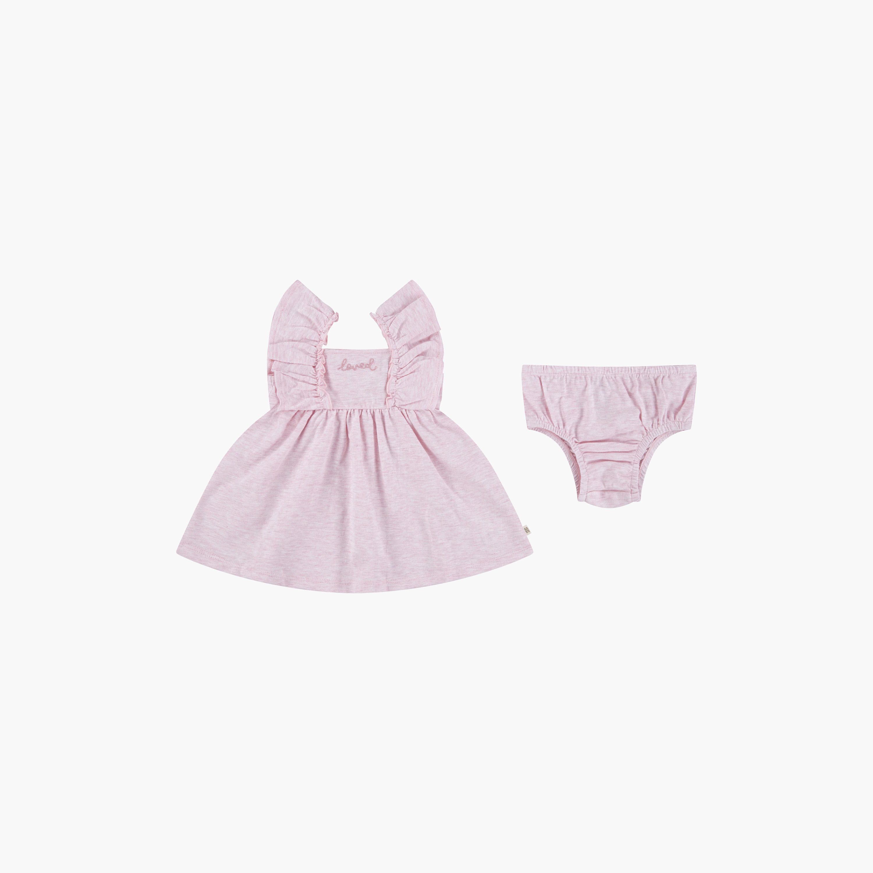 فستان سادة بلا أكمام مع بنطال بلومر من هاجيز-baby-girls-clothing-dressesandjumpsuits-image-1