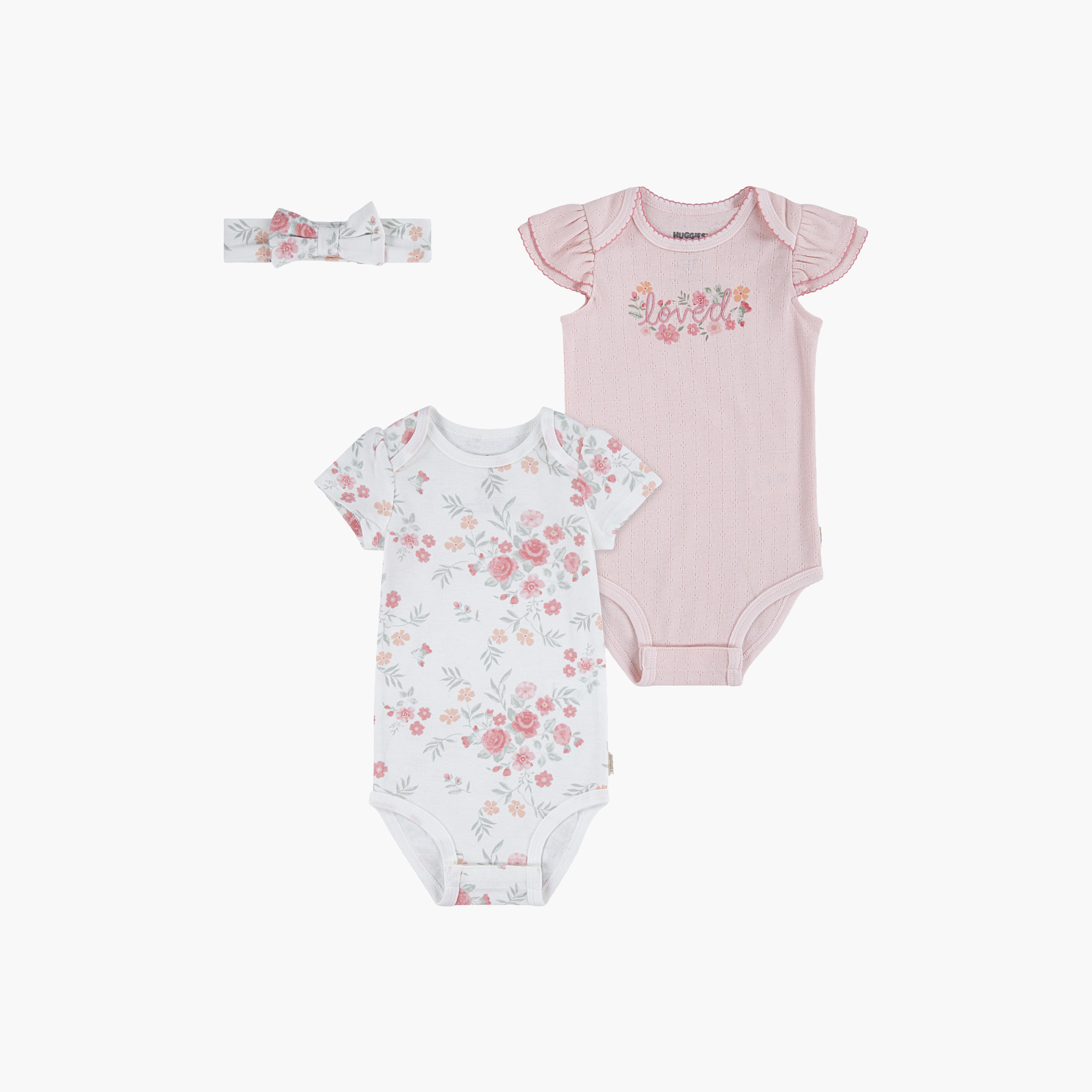 طقم بودي سوت مطرز بأكمام قصيرة مع عصابة رأس (قطعتان) من هاجيز-baby-girls-clothing-bodysuits-image-1