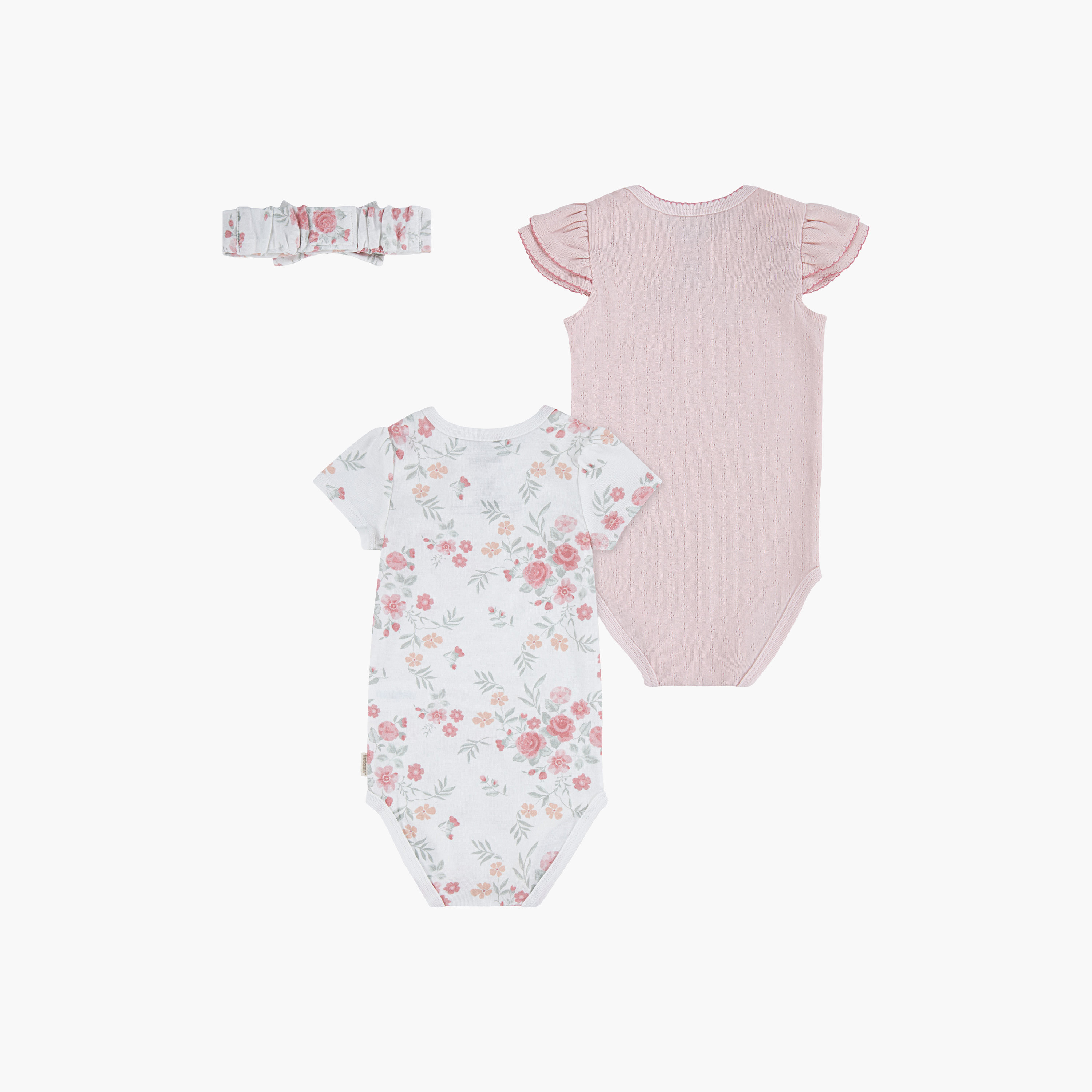 طقم بودي سوت مطرز بأكمام قصيرة مع عصابة رأس (قطعتان) من هاجيز-baby-girls-clothing-bodysuits-image-2
