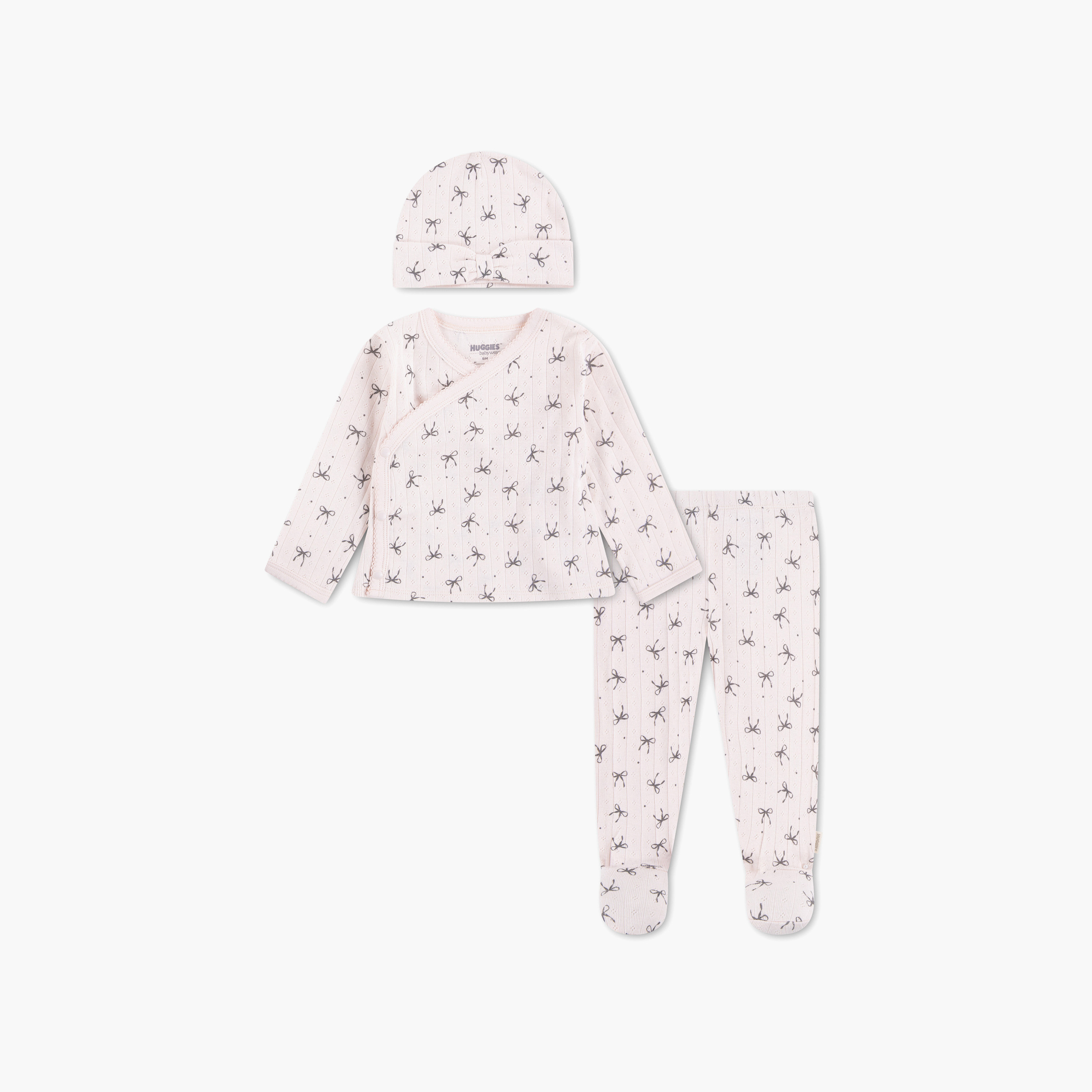 طقم توب وبنطلون مطبوع مع قبعة بأكمام طويلة من هجيز-baby-girls-clothing-setsandcoords-image-1