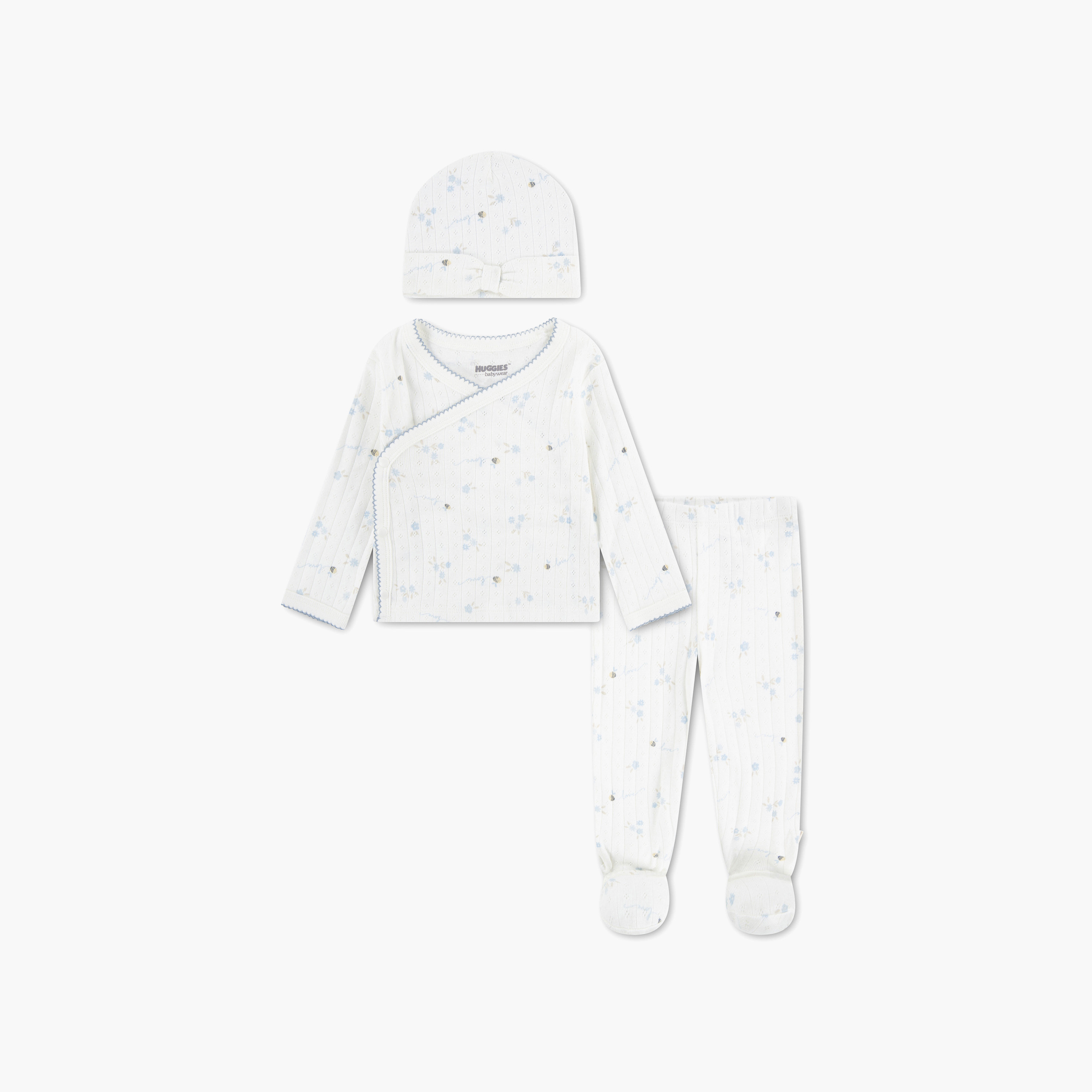 Huggies Long Sleeves Printed Top & Pants Set with Cap-baby-girls-clothing-setsandcoords-image-1