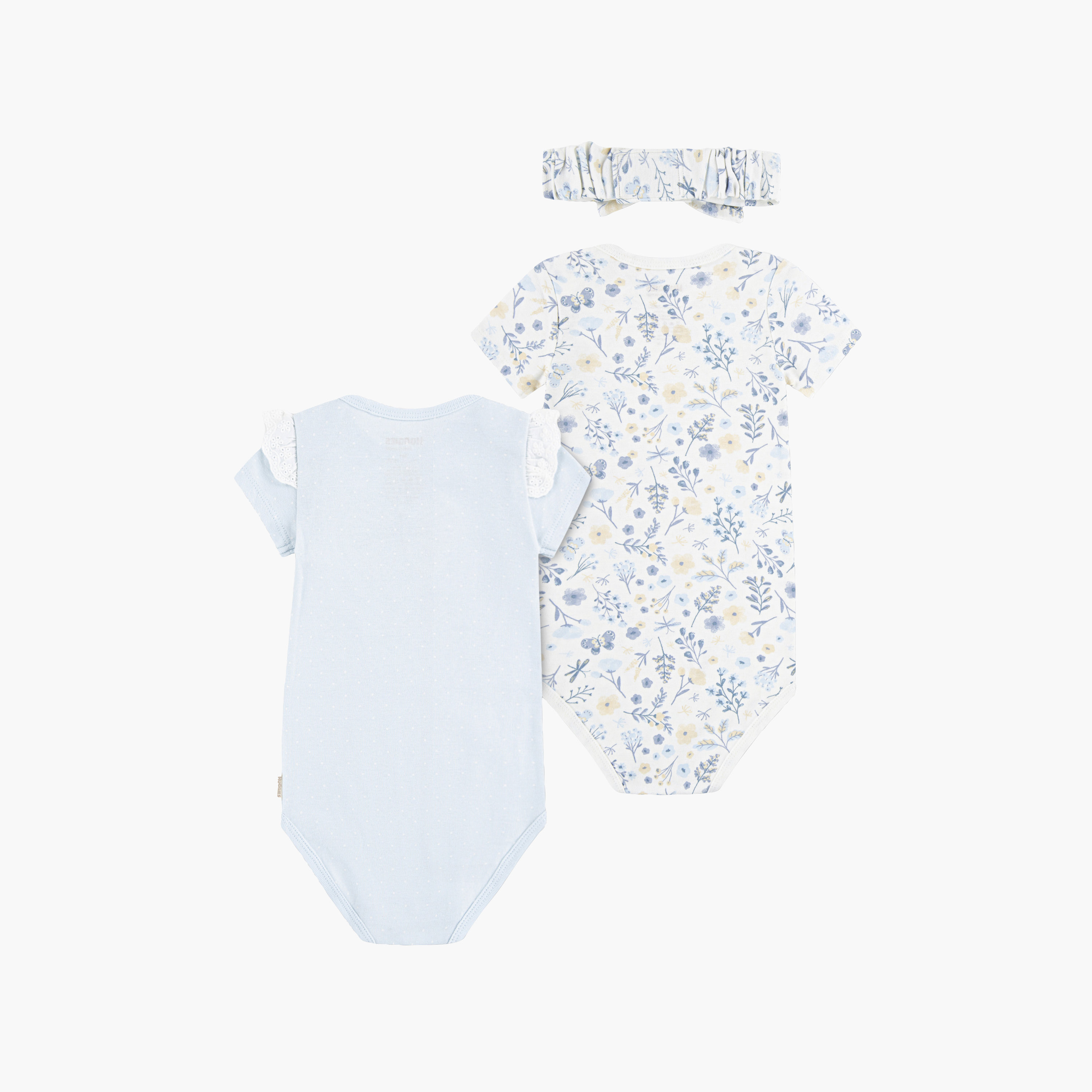 طقم بودي سوت مطرز بأكمام قصيرة مع عصابة رأس (قطعتان) من هاجيز-baby-girls-clothing-bodysuits-image-2