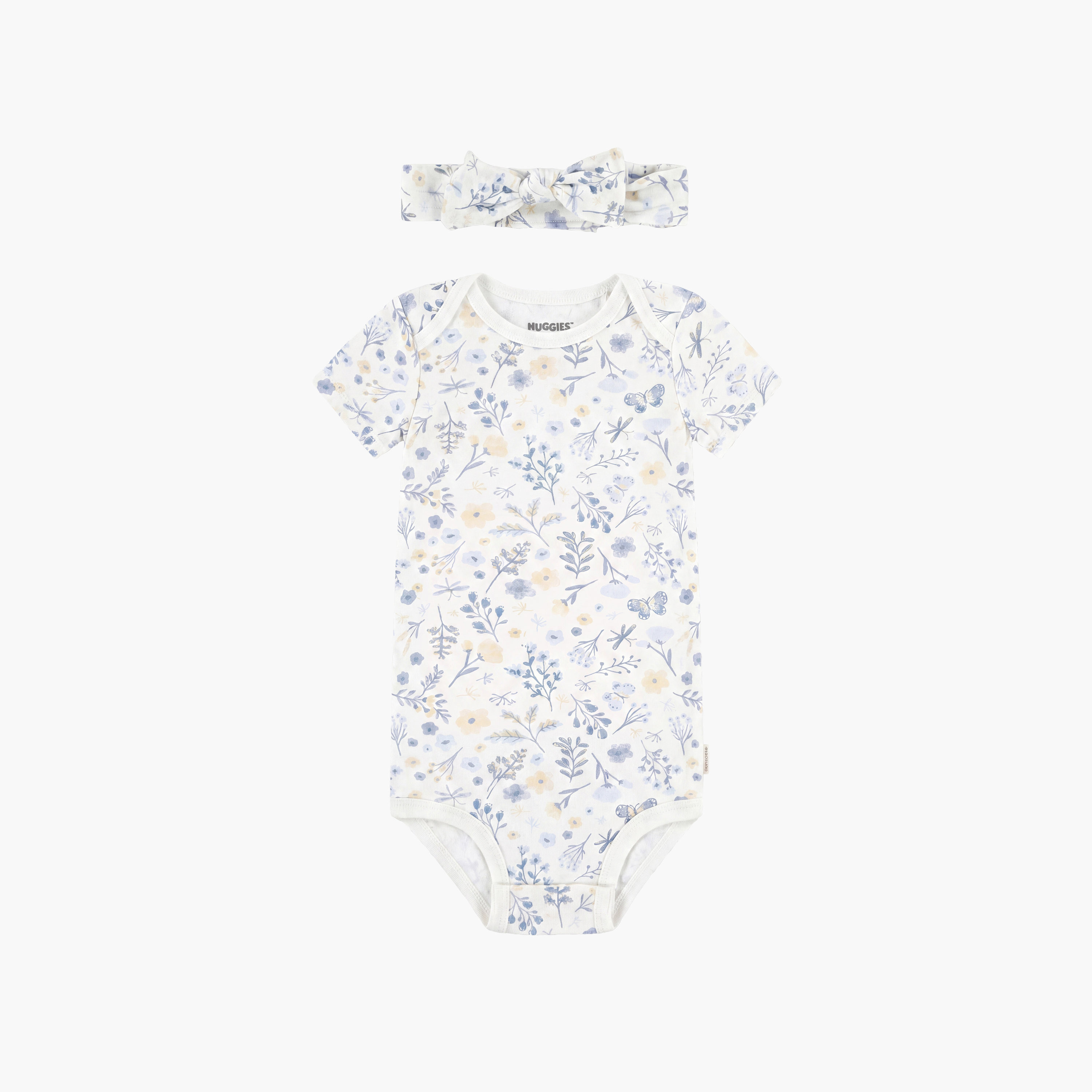 Huggies 2-Piece Short Sleeves Embroidered Bodysuits with Headband-baby-girls-clothing-bodysuits-image-5