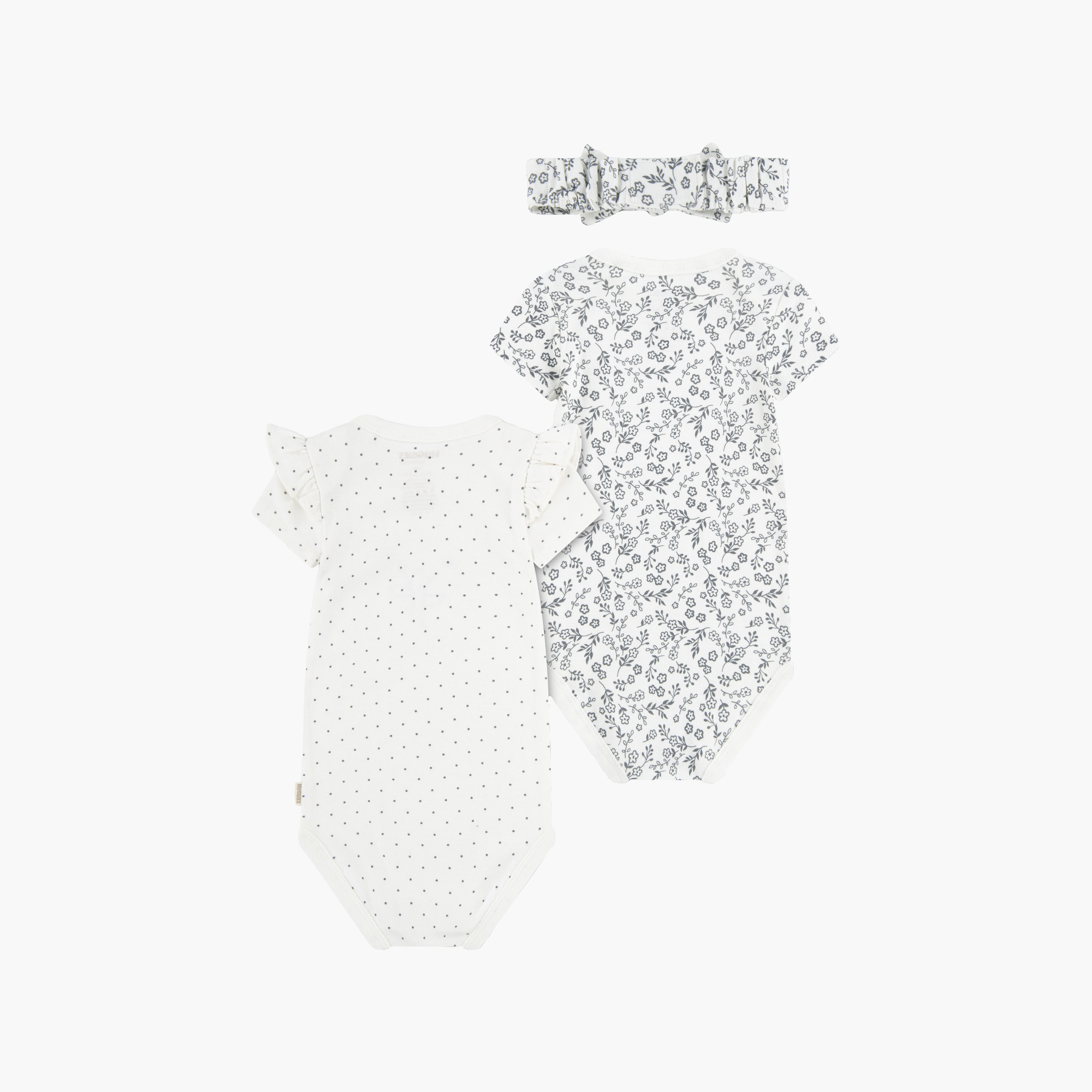 Huggies 2-Piece Short Sleeves Embroidered Bodysuits with Headband-baby-girls-clothing-bodysuits-image-2