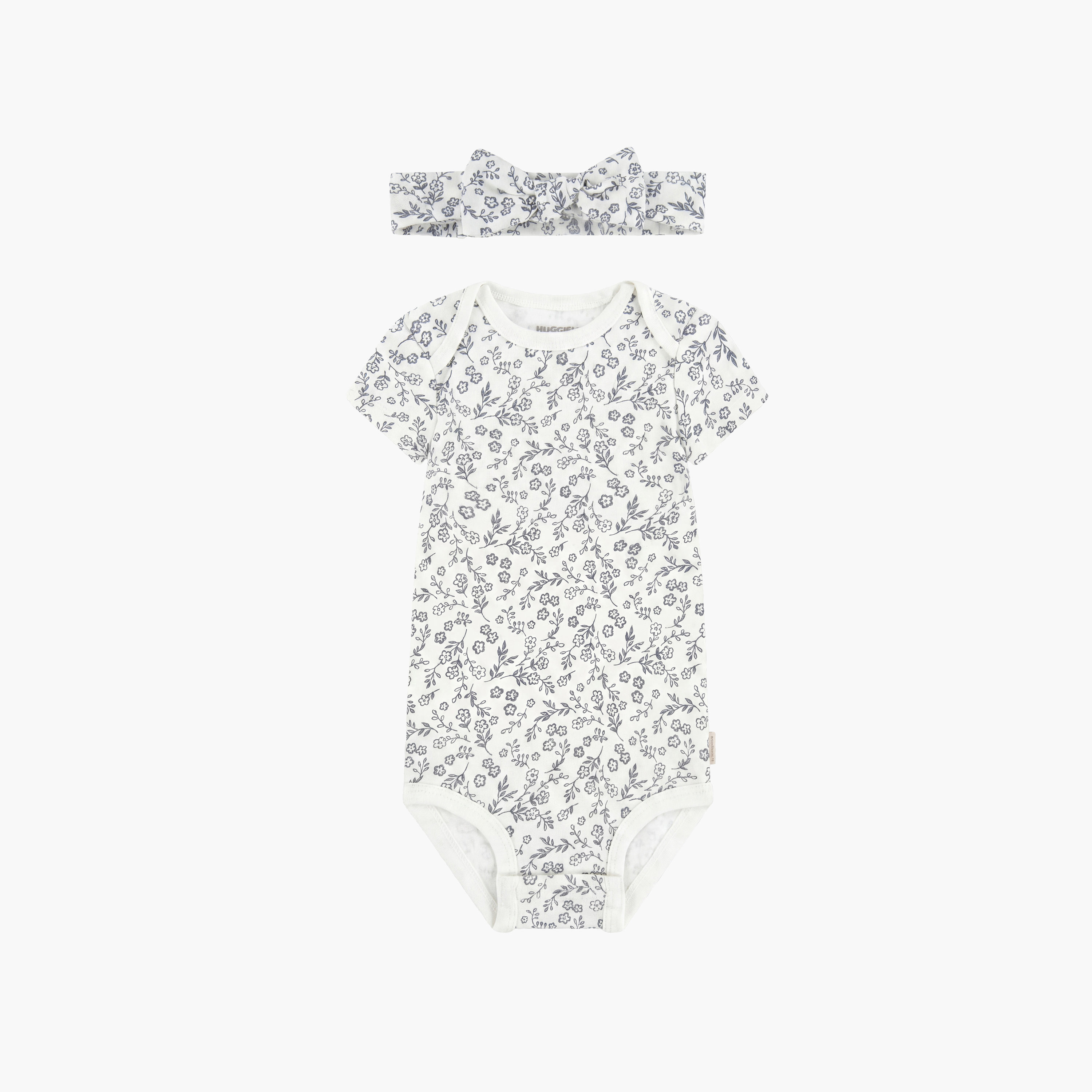 Huggies 2-Piece Short Sleeves Embroidered Bodysuits with Headband-baby-girls-clothing-bodysuits-image-5