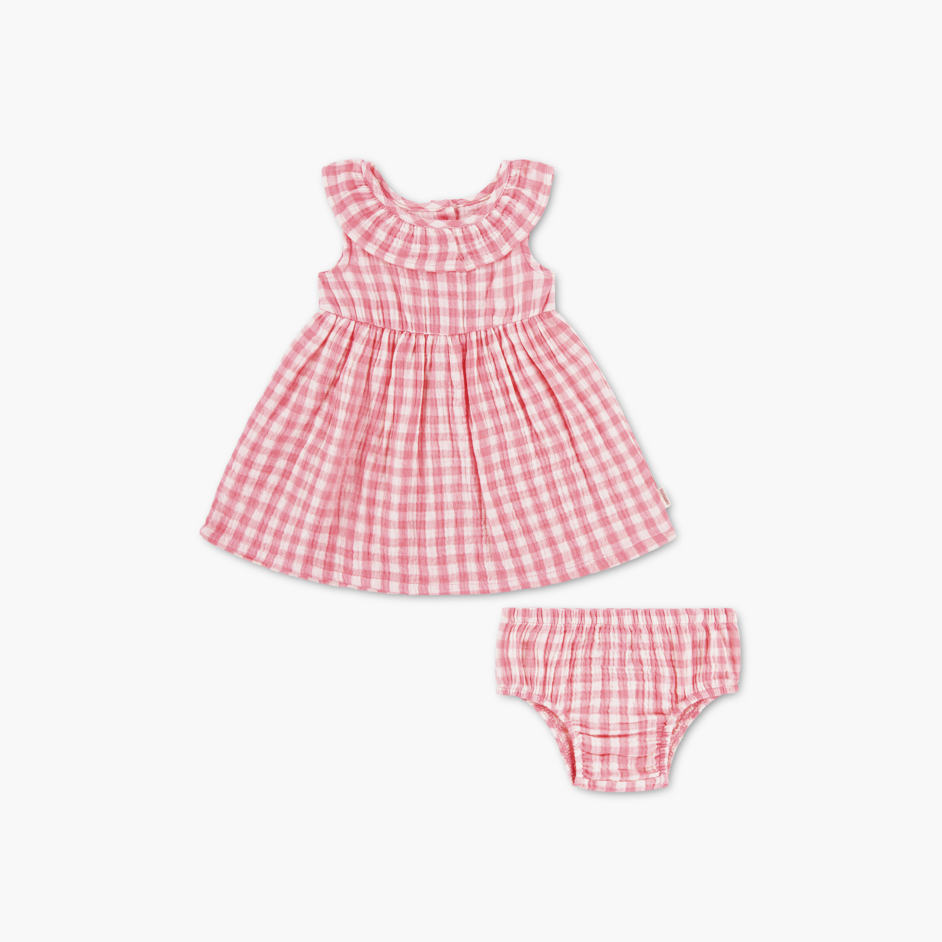 فستان كاروهات بدون أكمام مع كلوت (بلومر) من هجيز-baby-girls-clothing-dressesandjumpsuits-image-1