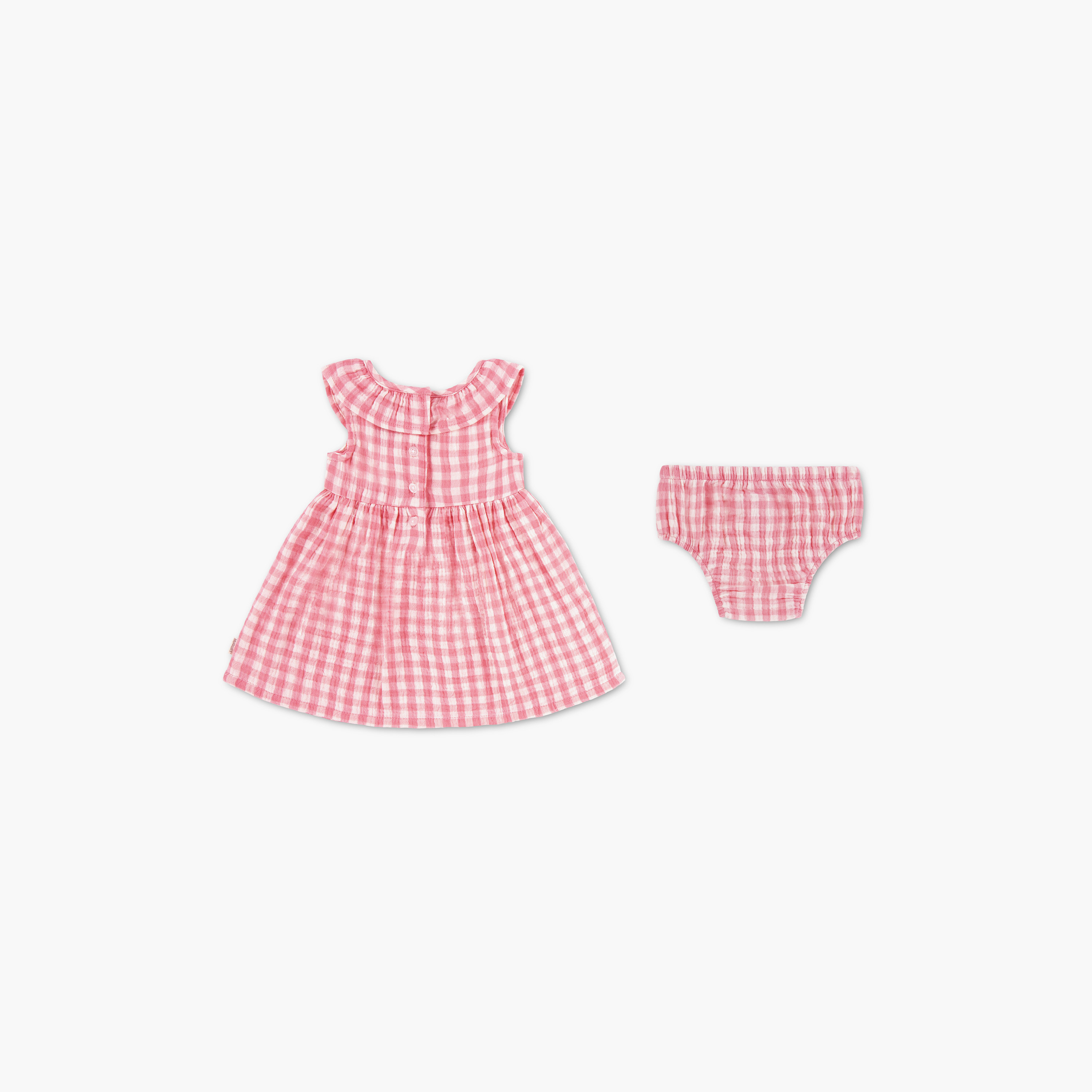 Huggies Sleeveless Checked Dress with Bloomer-baby-girls-clothing-dressesandjumpsuits-image-2