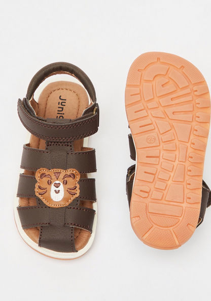 Juniors Tiger Applique Floaters with Hook and Loop Closure-Boy%27s Sandals-image-4