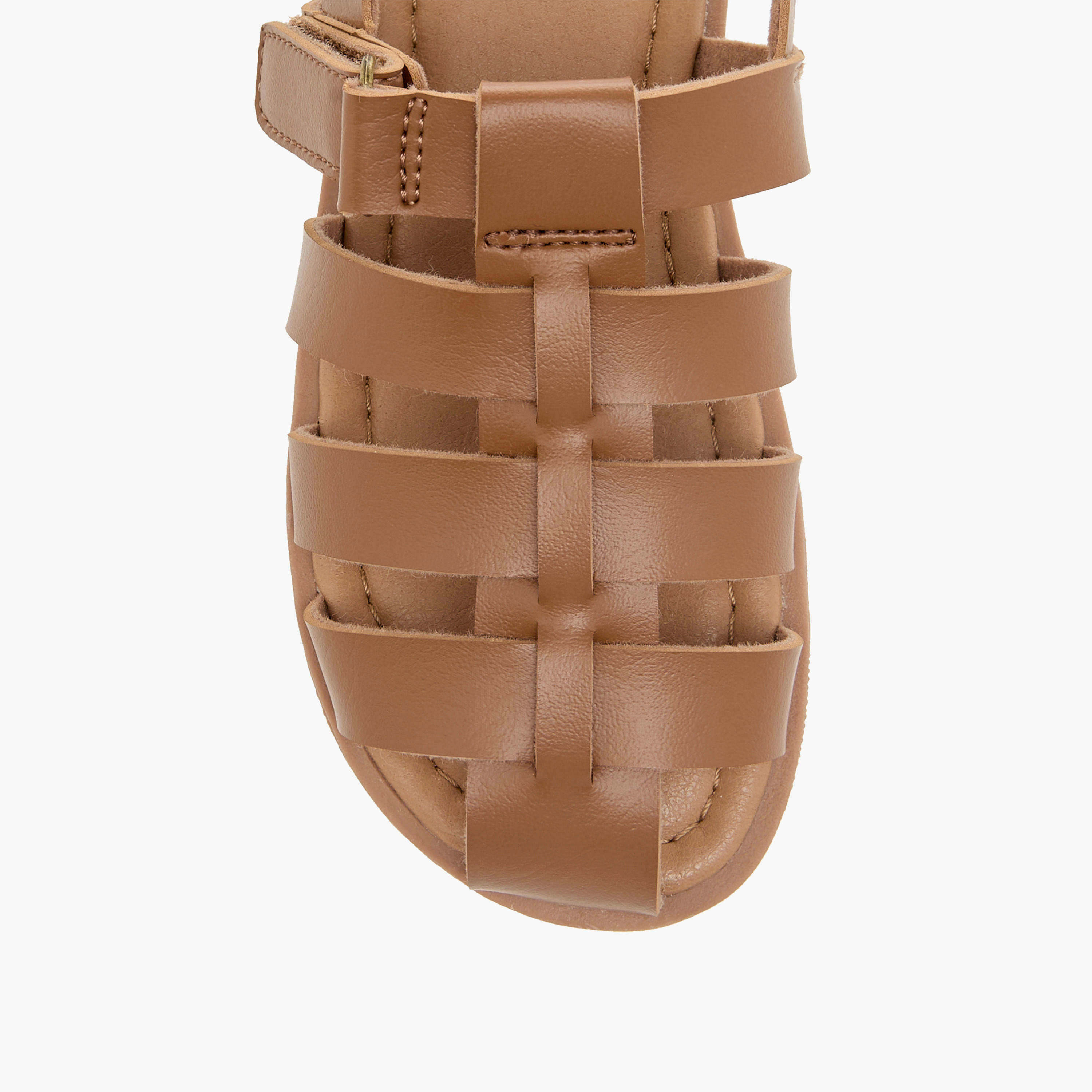 Mister Duchini Solid Cage Sandals with Hook and Loop Closure-boys-shoes-sandals-image-3