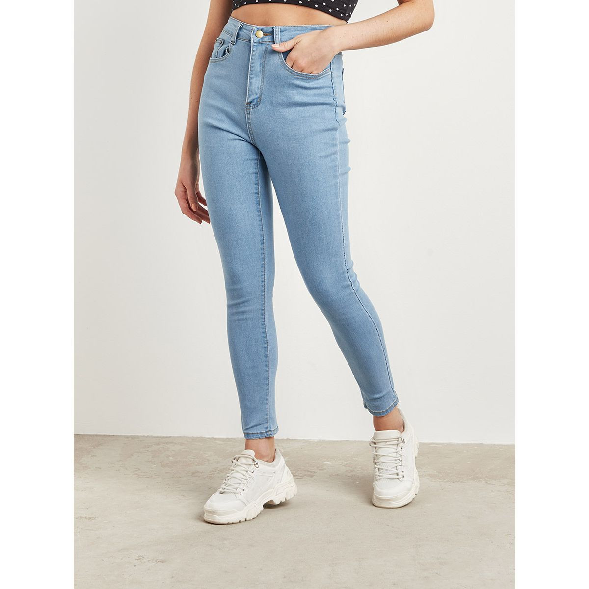 Styli Plain Skinny Mid Rise Jeans-women-clothing-bottoms-jeans-image-1