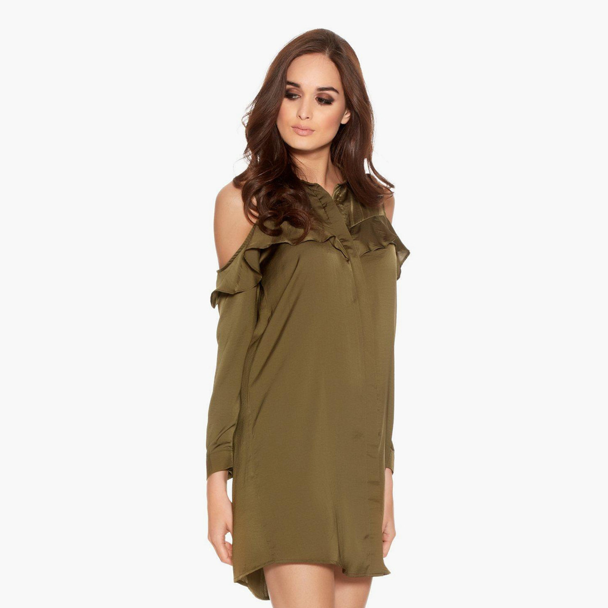 Quiz Button Front Shirt Dress-women-clothing-dresses-image-1