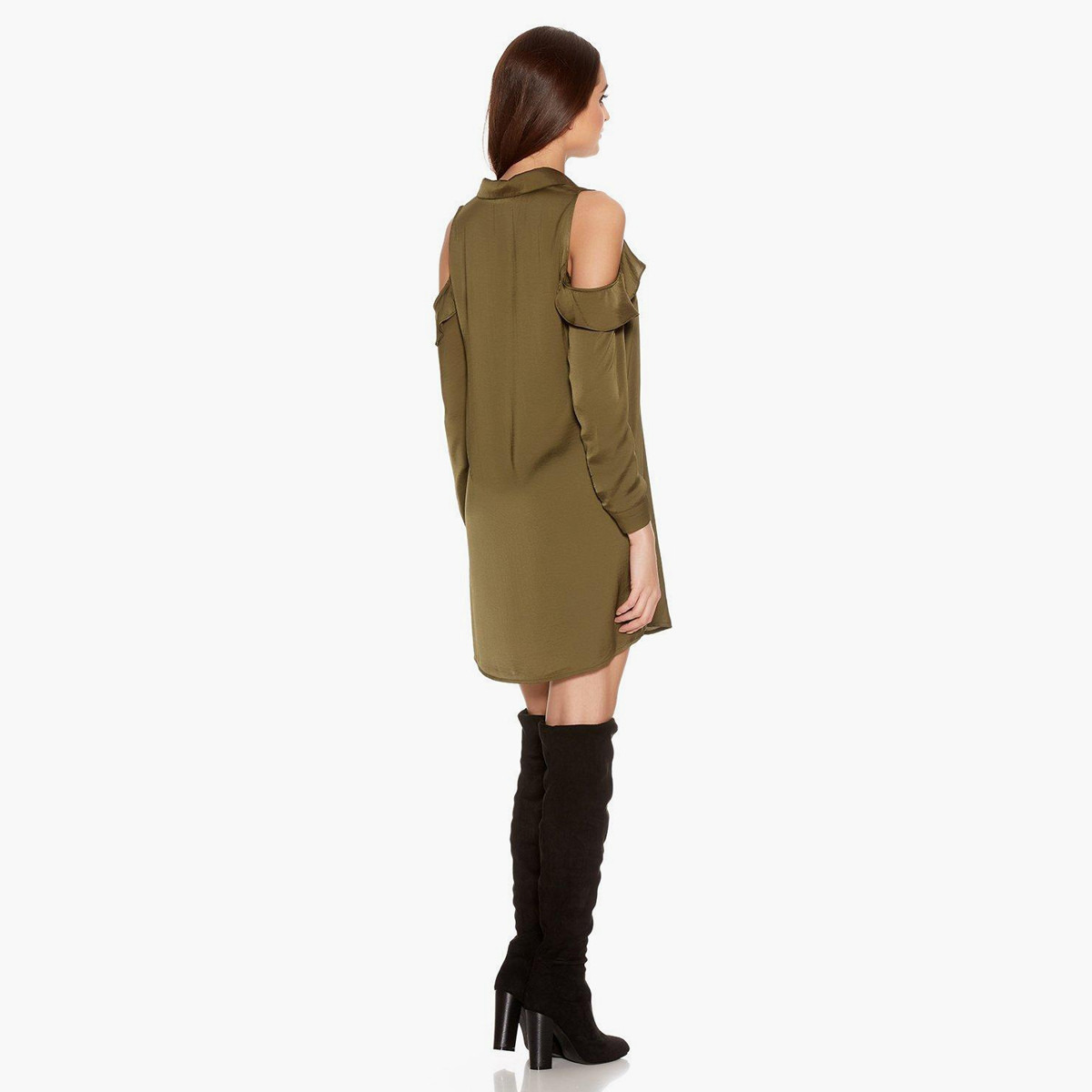 Quiz Button Front Shirt Dress-women-clothing-dresses-image-2
