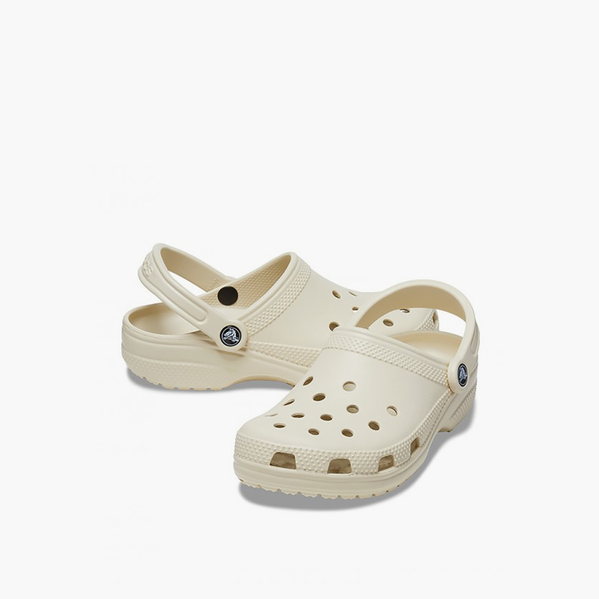 Crocs Unisex Cream Classic Cut Out Detail Sling Back Clogs