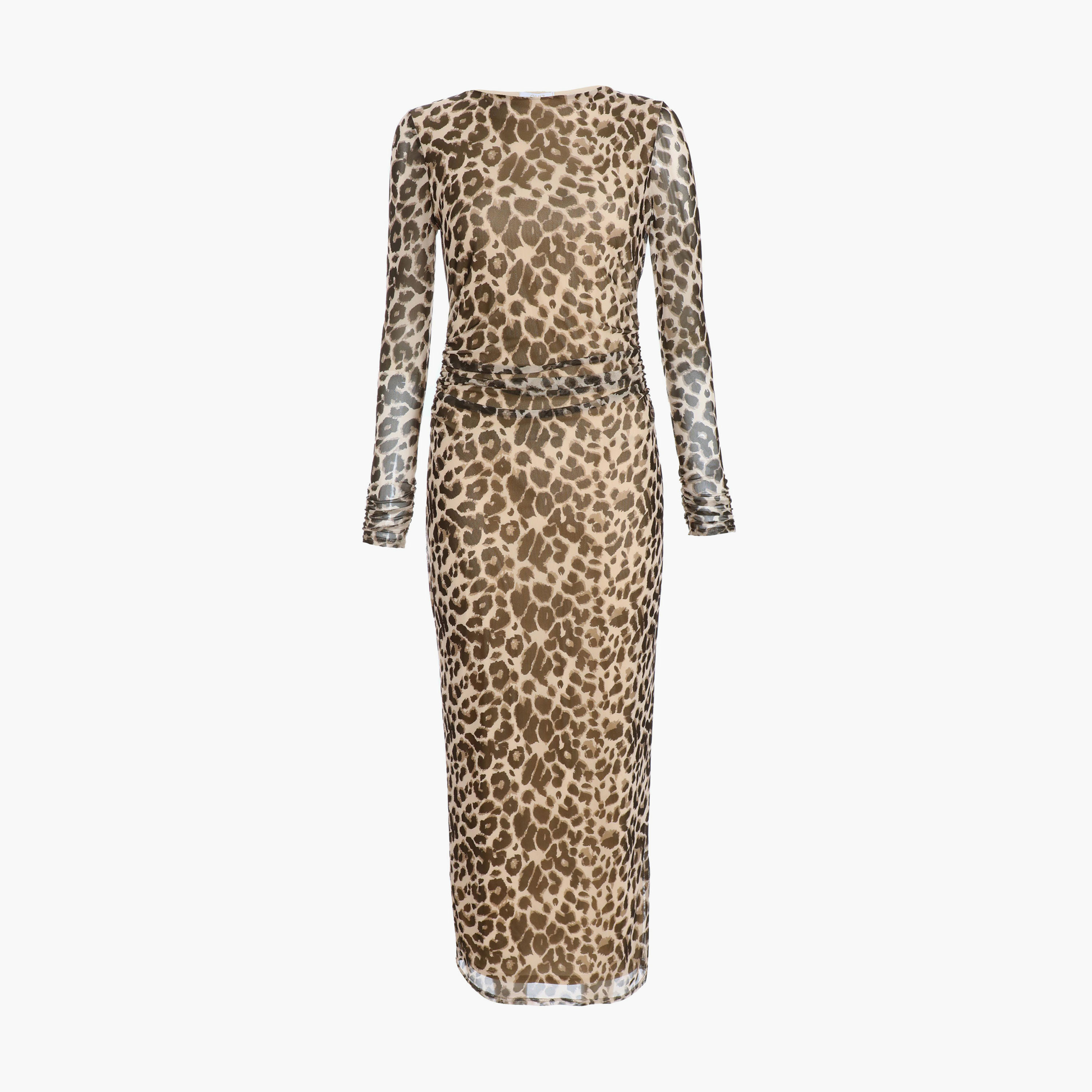 Quiz Leopard Print Mesh Long Sleeve Midaxi Dress-women-clothing-dresses-image-5