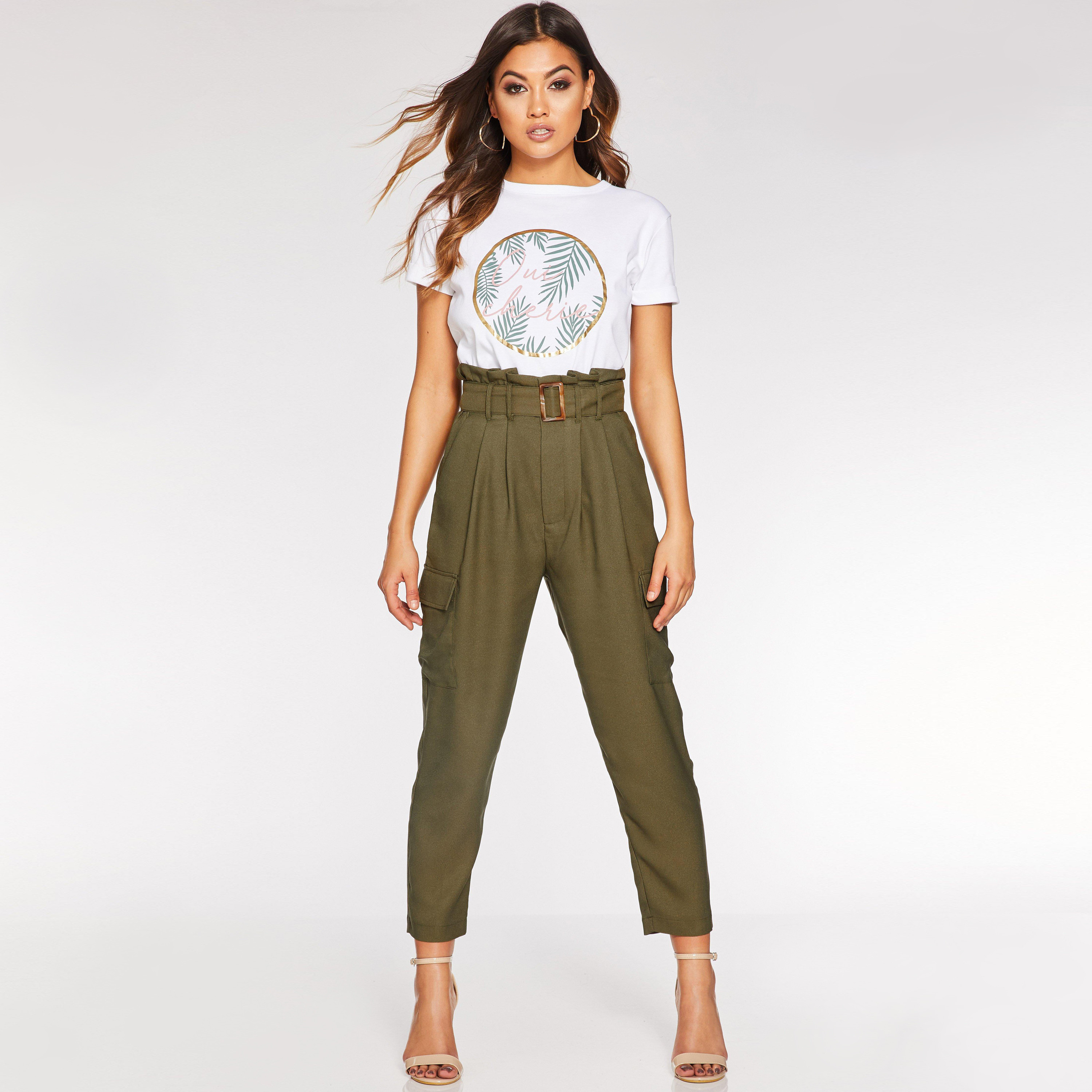 Quiz Buckle Detail Trouser -women-clothing-bottoms-trousers-image-1