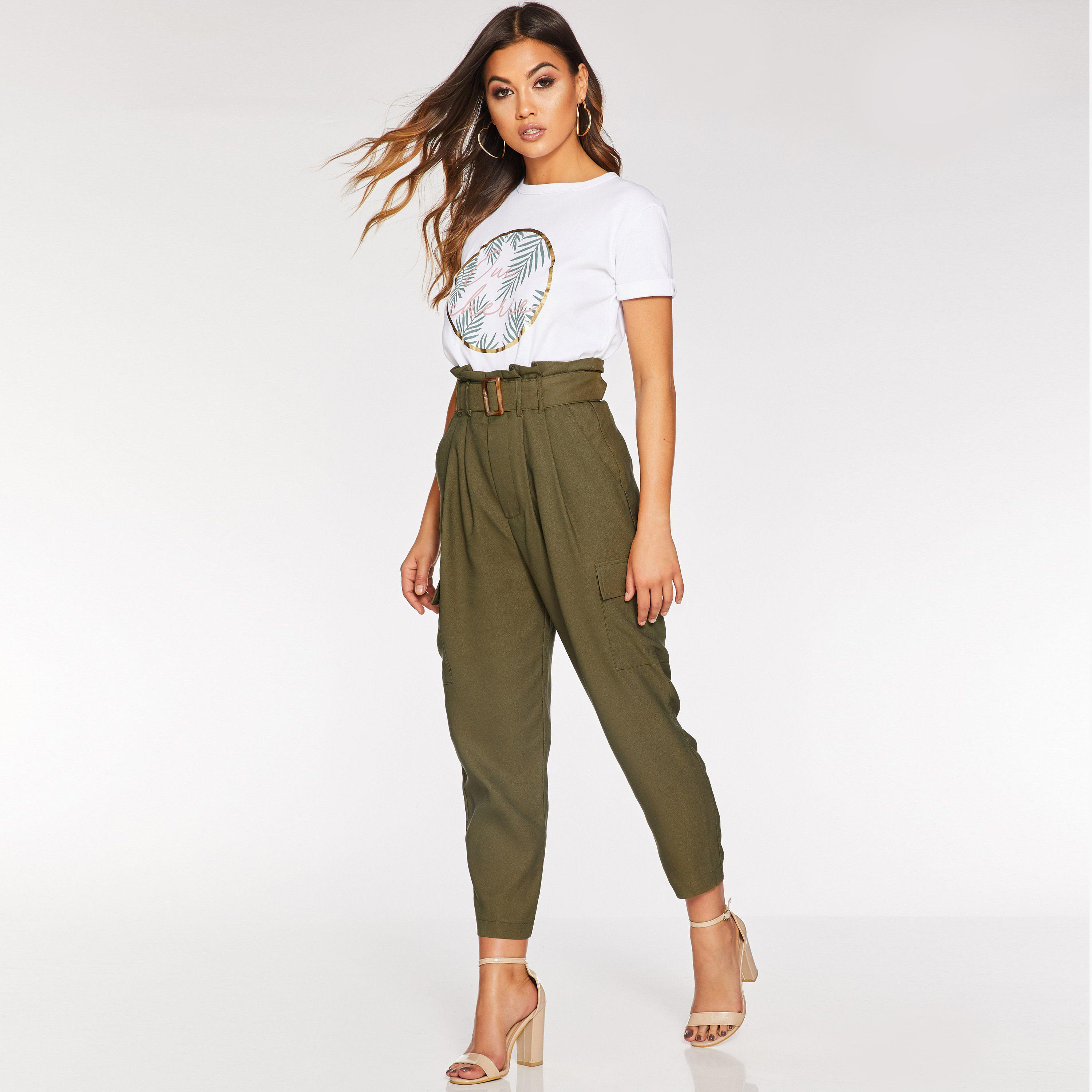 Quiz Buckle Detail Trouser -women-clothing-bottoms-trousers-image-3