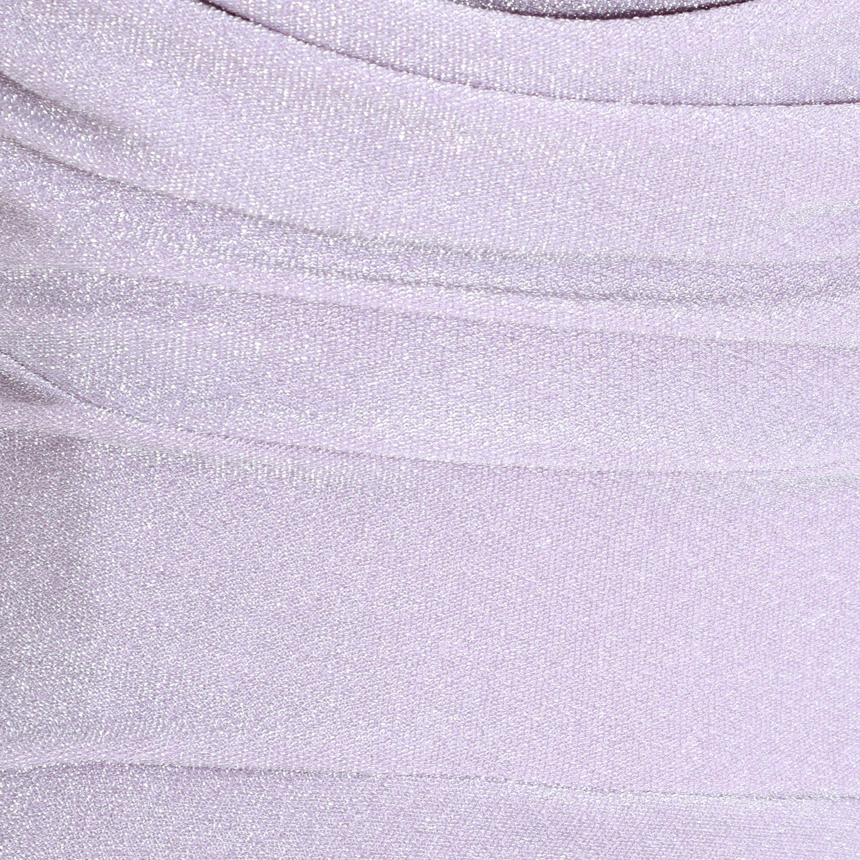 فستان ماكسي ذو جليتر بياقة مكشوفة الكتفين مع باردوت بلون ليلك من كويز-women-clothing-dresses-image-3