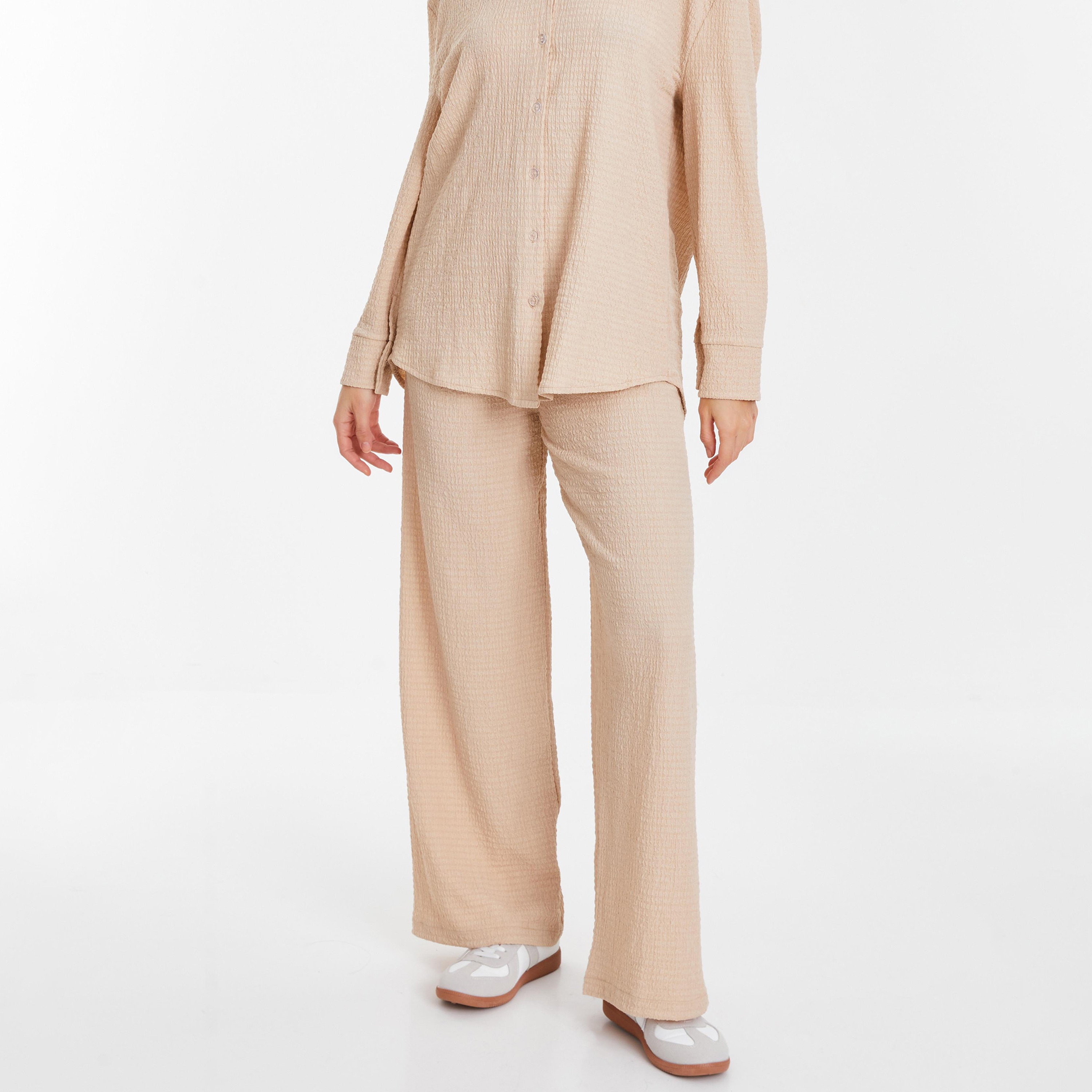 Quiz Textured High-Rise Palazzo Trousers-women-clothing-bottoms-trousers-image-1