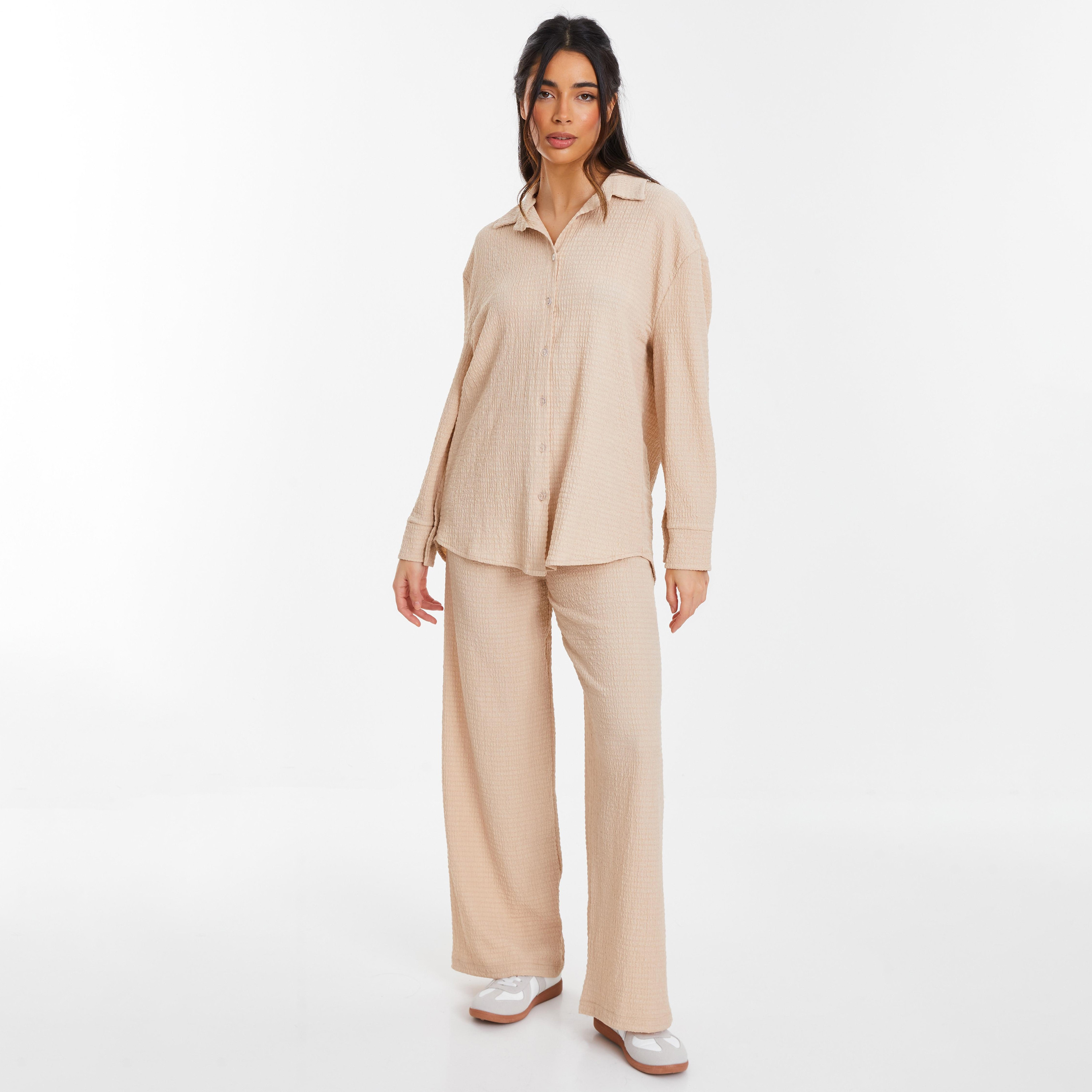 Quiz Textured High-Rise Palazzo Trousers-women-clothing-bottoms-trousers-image-2