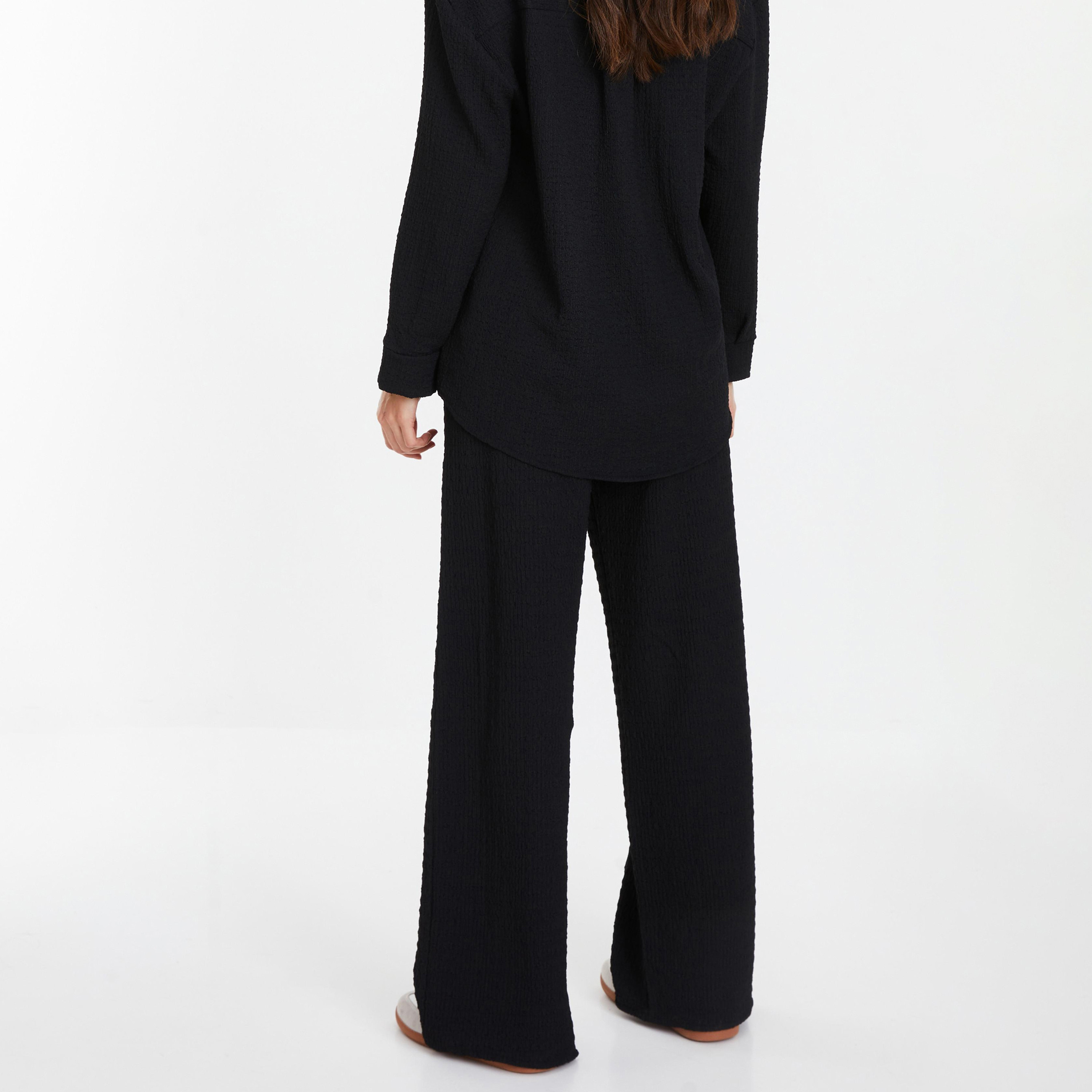 Quiz Textured High-Rise Palazzo Trousers-women-clothing-bottoms-trousers-image-4