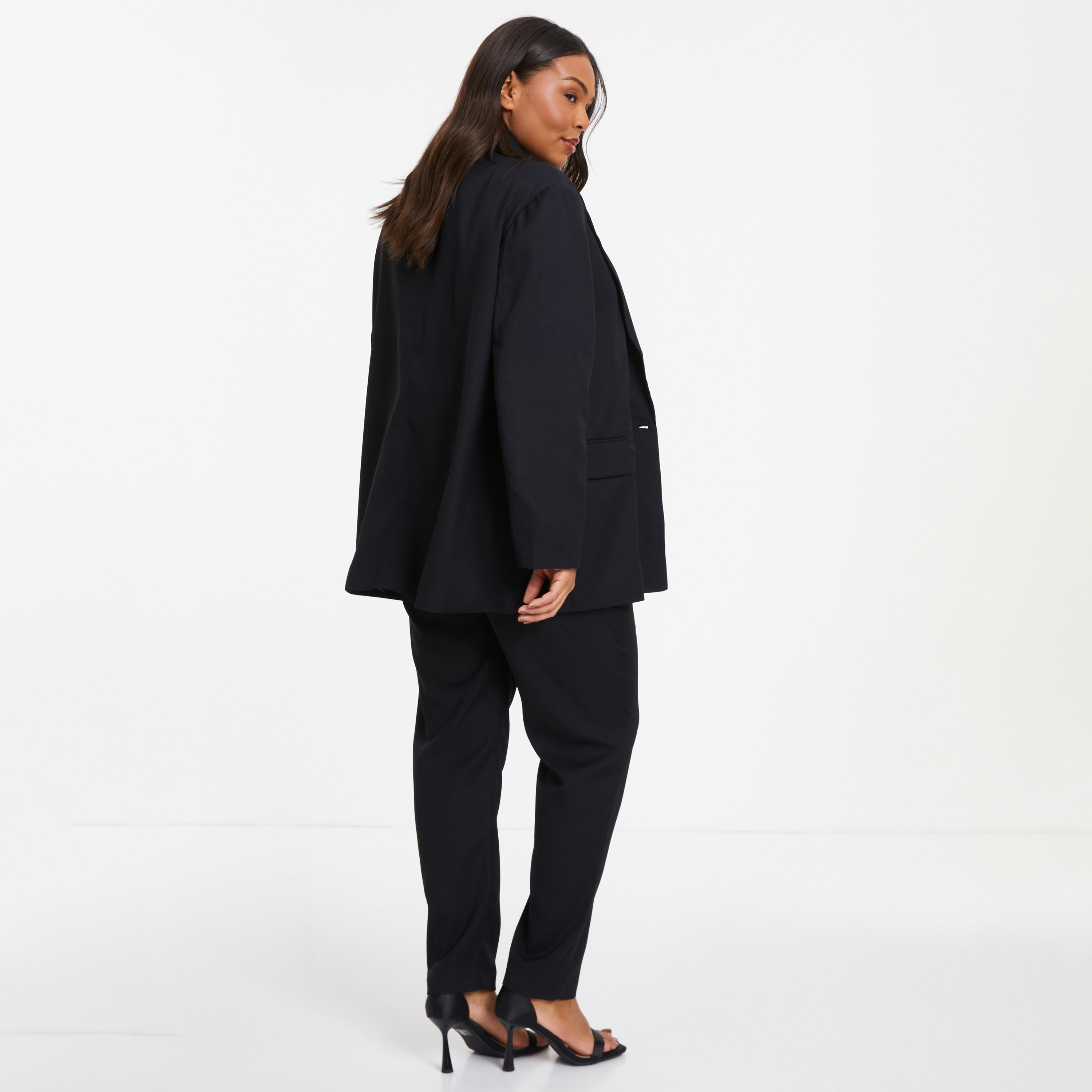 Quiz Plain Oversized Single Breasted Tailored Blazer-women-clothing-coatsandjackets-blazers-image-2