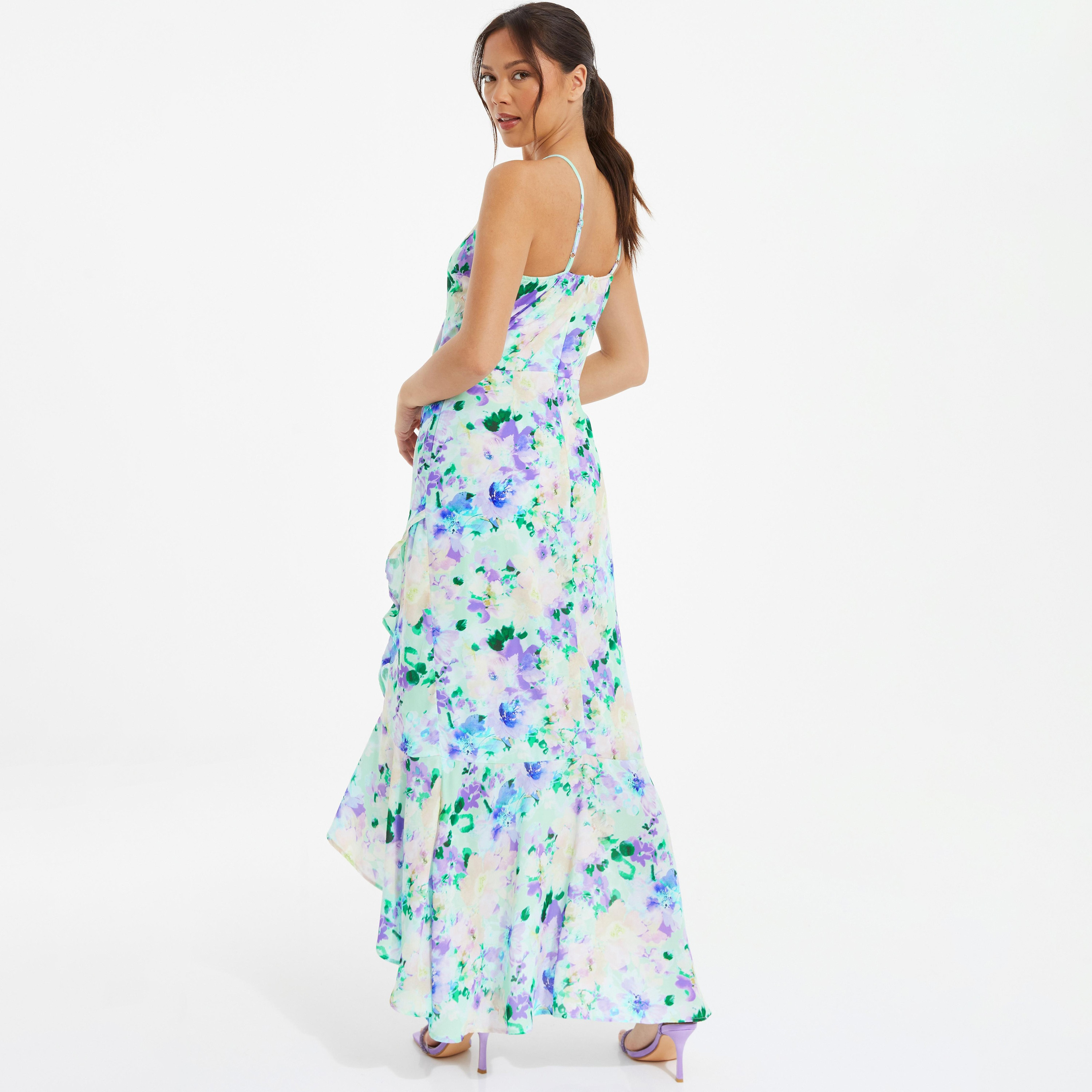 Quiz Multicolour Floral Shoulder Straps Wrap Maxi Dress in Crepe-women-clothing-dresses-image-4