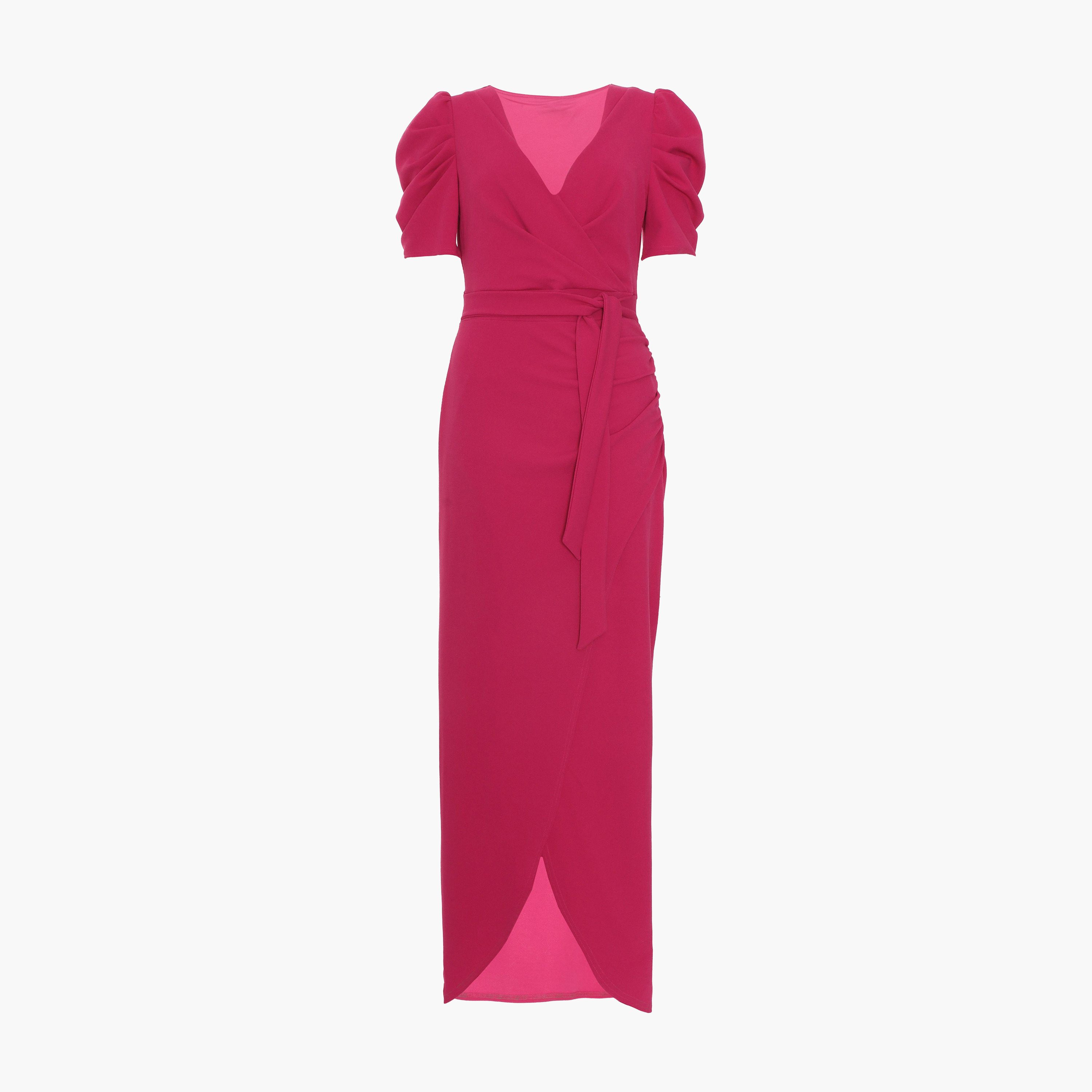 Quiz Fuschia Pink Scuba Crepe Puff Sleeve Evening Maxi Dress-women-clothing-dresses-image-5