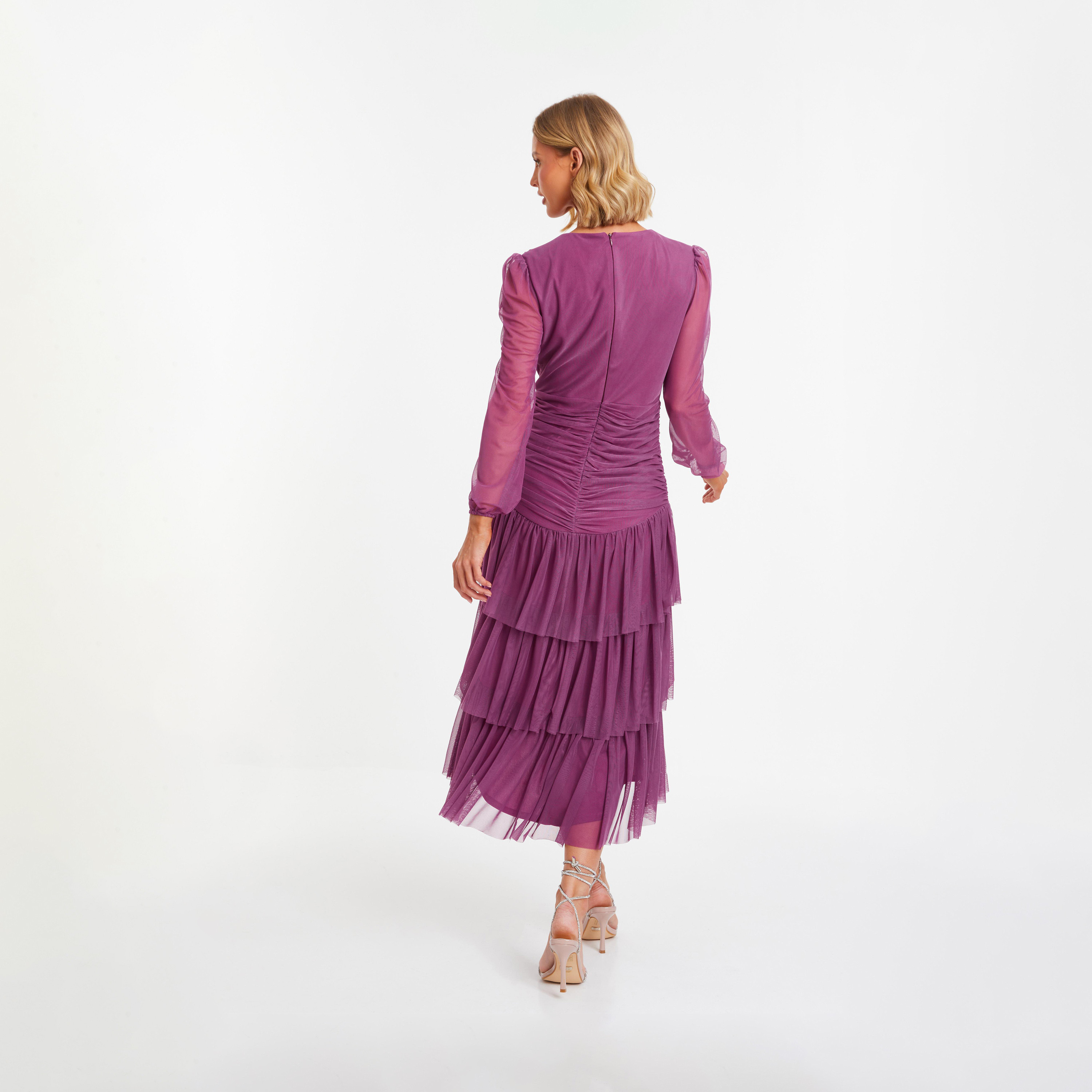 Quiz Berry Mesh Wrap Dress-women-clothing-dresses-image-2