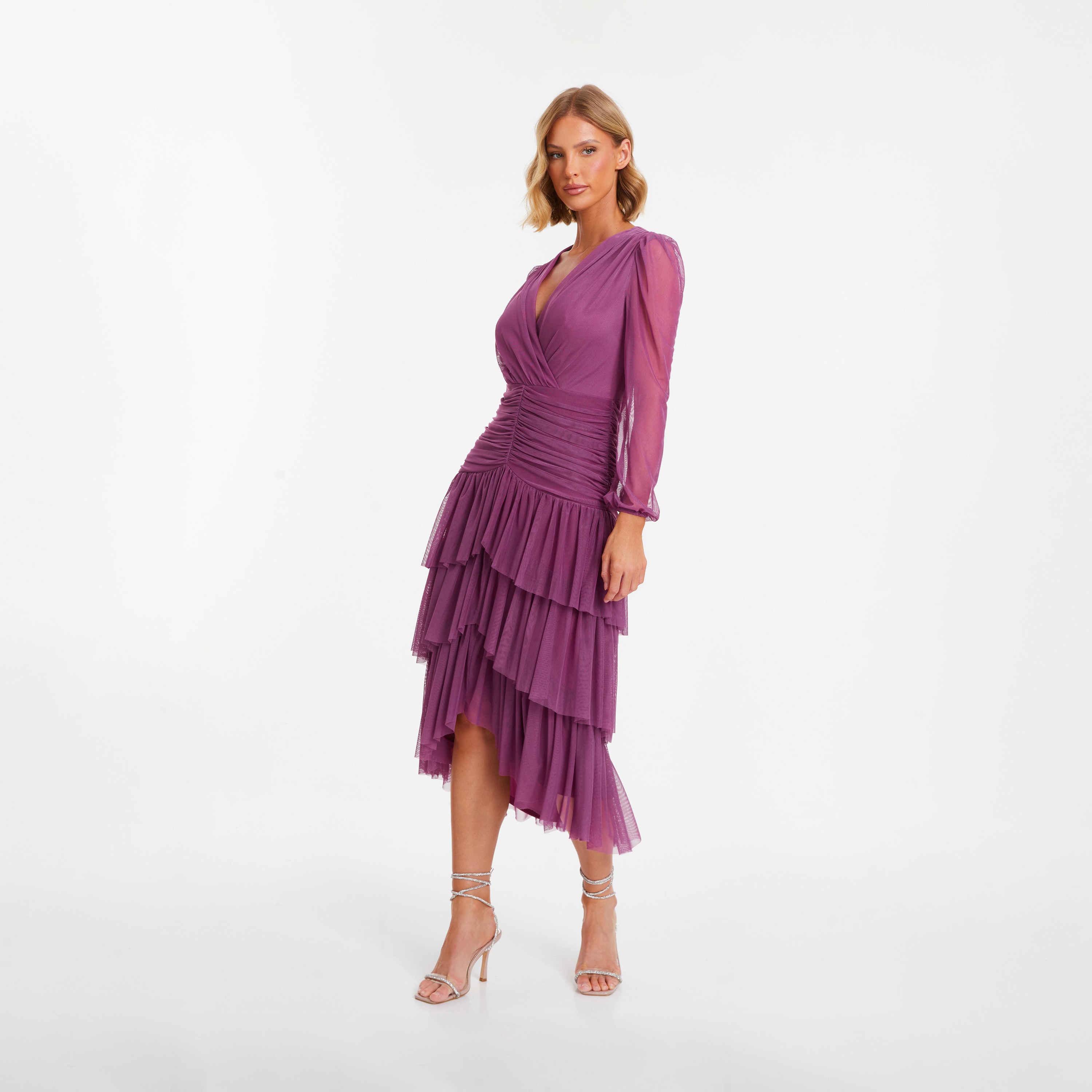 كويز- فستان شبكي ملفوف بيري-women-clothing-dresses-image-3