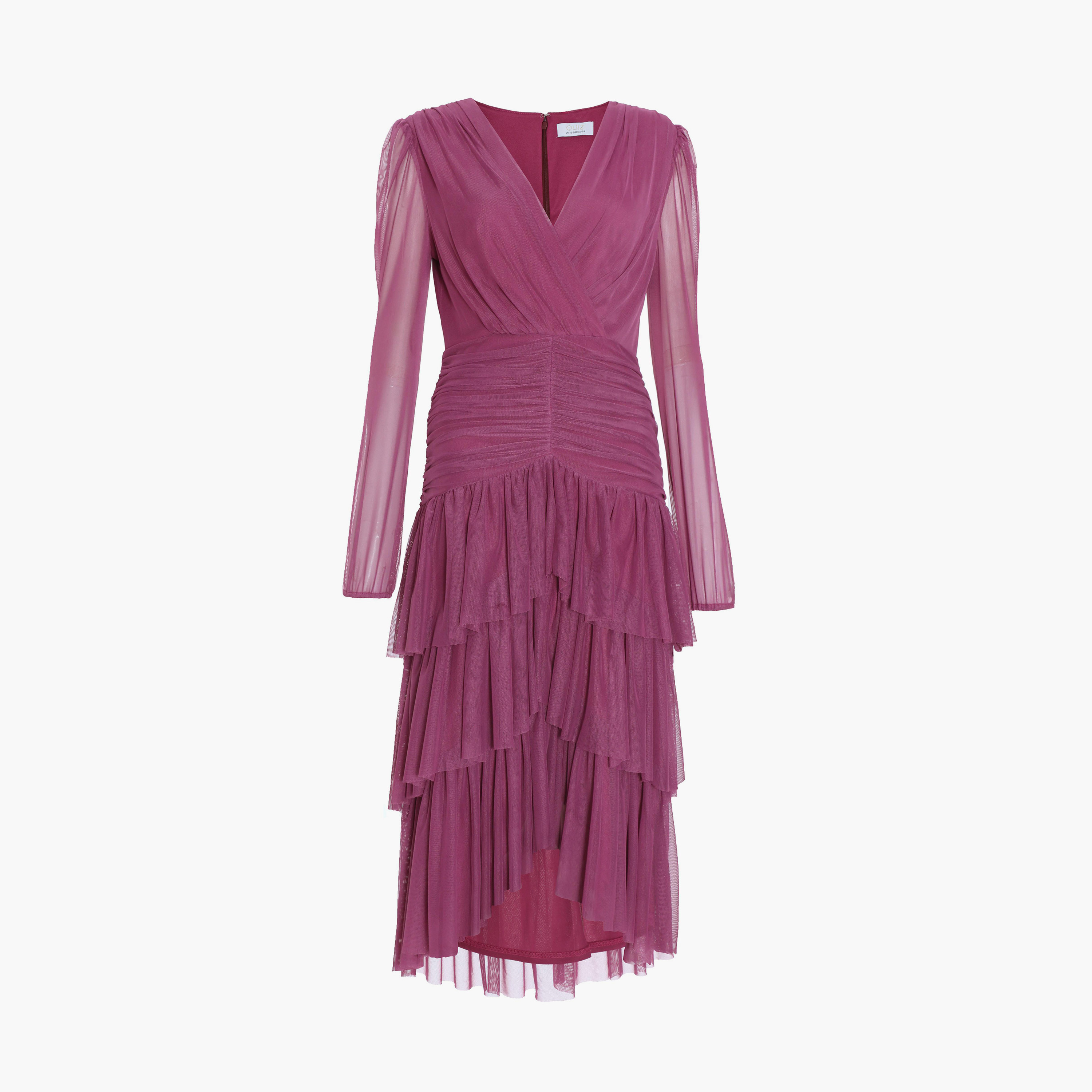 Quiz Berry Mesh Wrap Dress-women-clothing-dresses-image-5