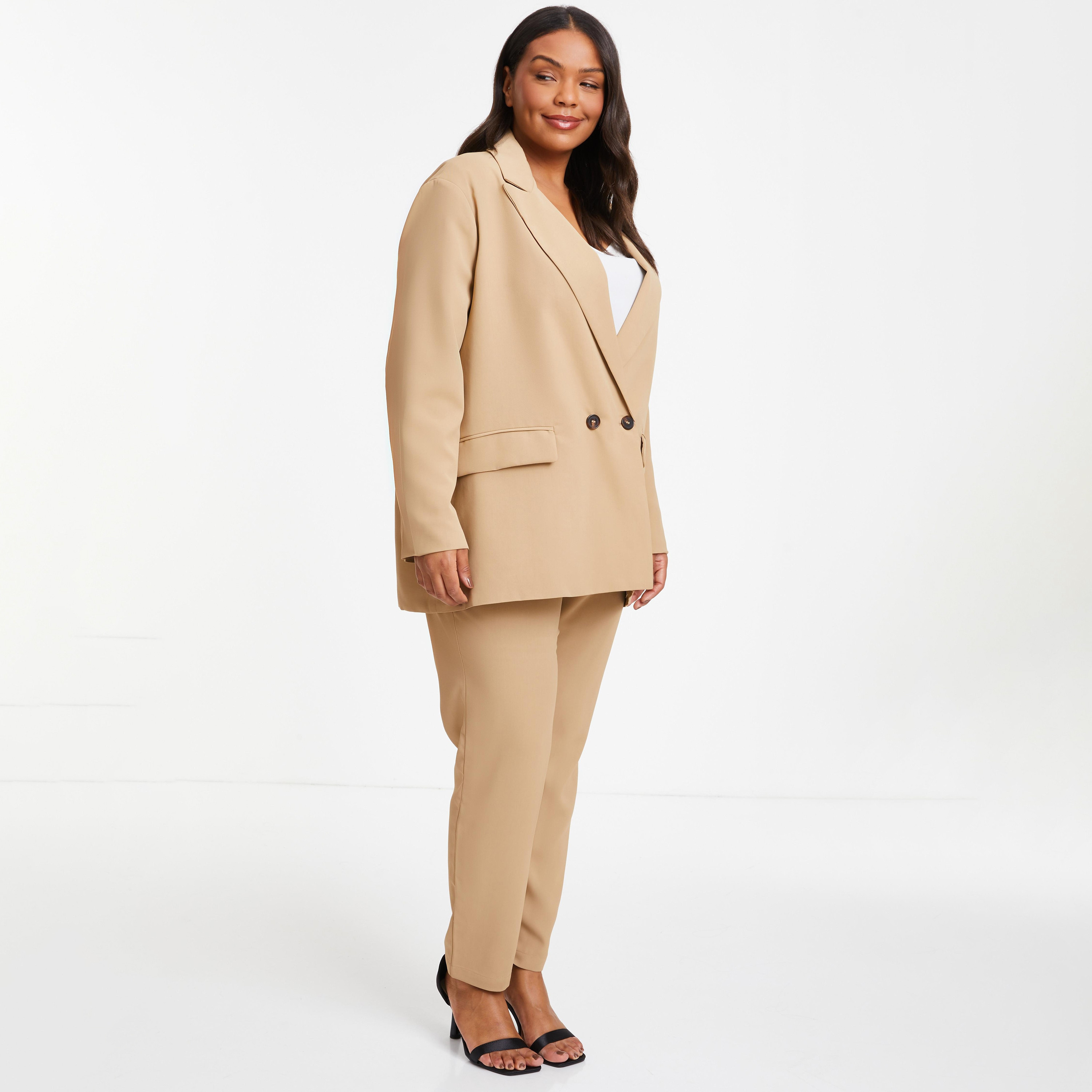 Quiz Plain Oversized Single Breasted Tailored Blazer-women-clothing-coatsandjackets-blazers-image-2