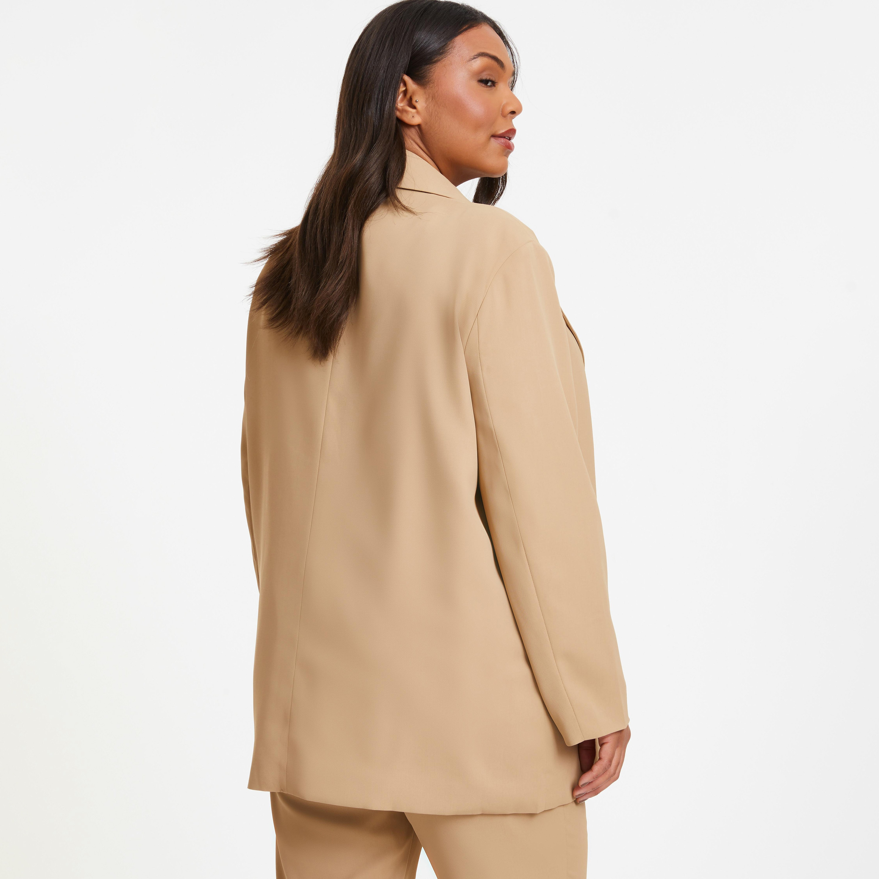 Quiz Plain Oversized Single Breasted Tailored Blazer-women-clothing-coatsandjackets-blazers-image-4