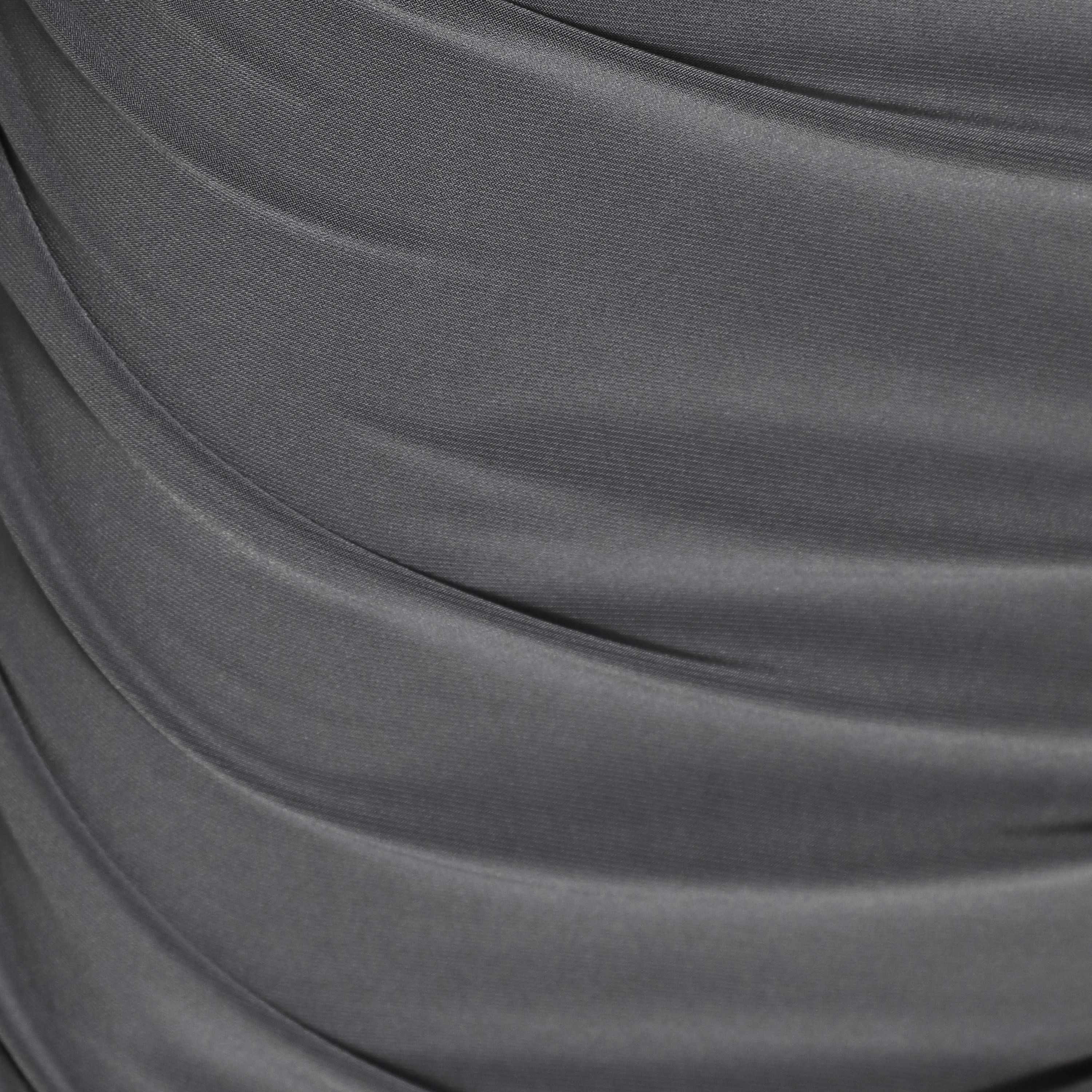 Quiz Dark Grey Ruched Bodycon Midi Dress-women-clothing-dresses-image-3