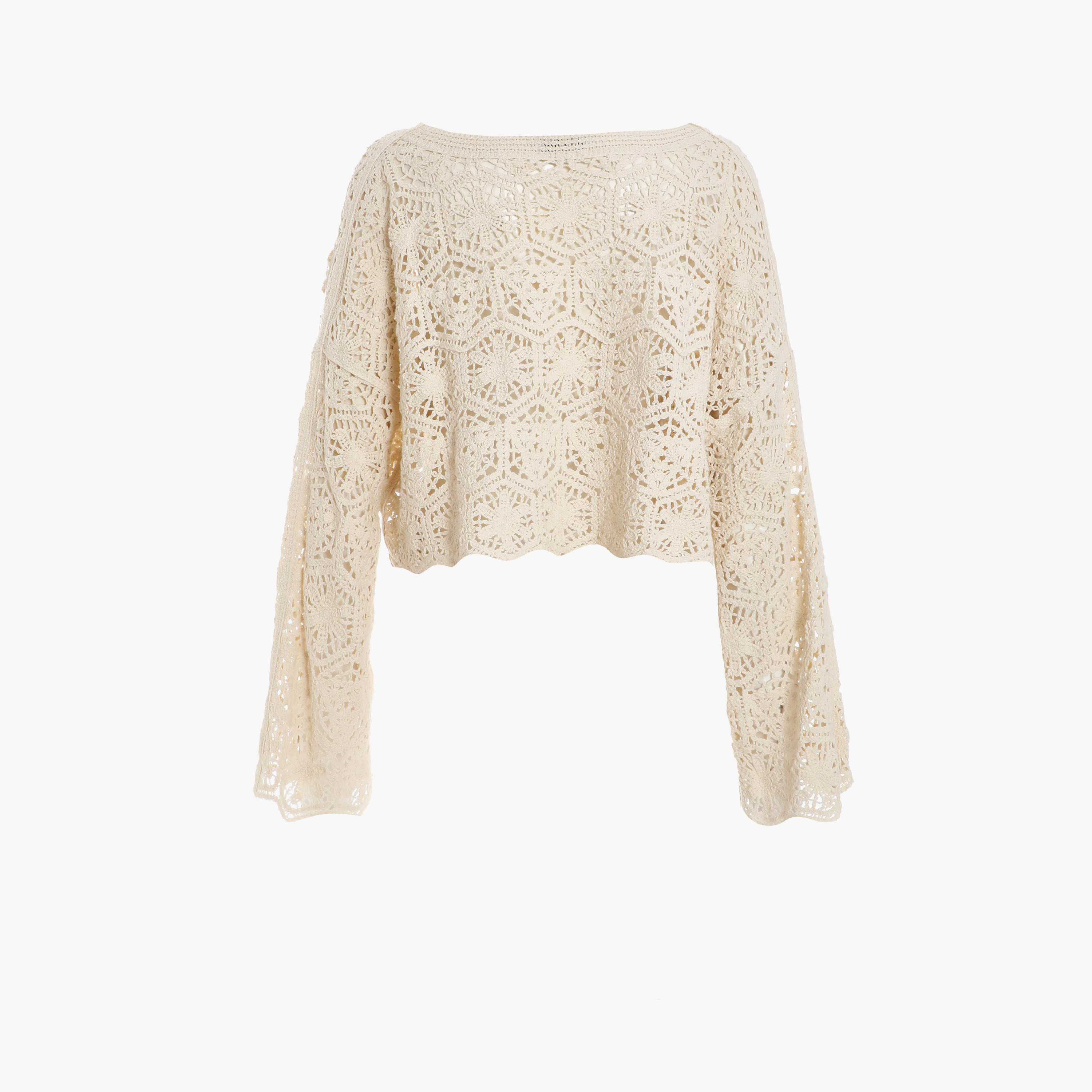 كويز- بلوزة كروشيه بأكمام طويلة حجري-women-clothing-shirtsandblouses-blouses-image-6