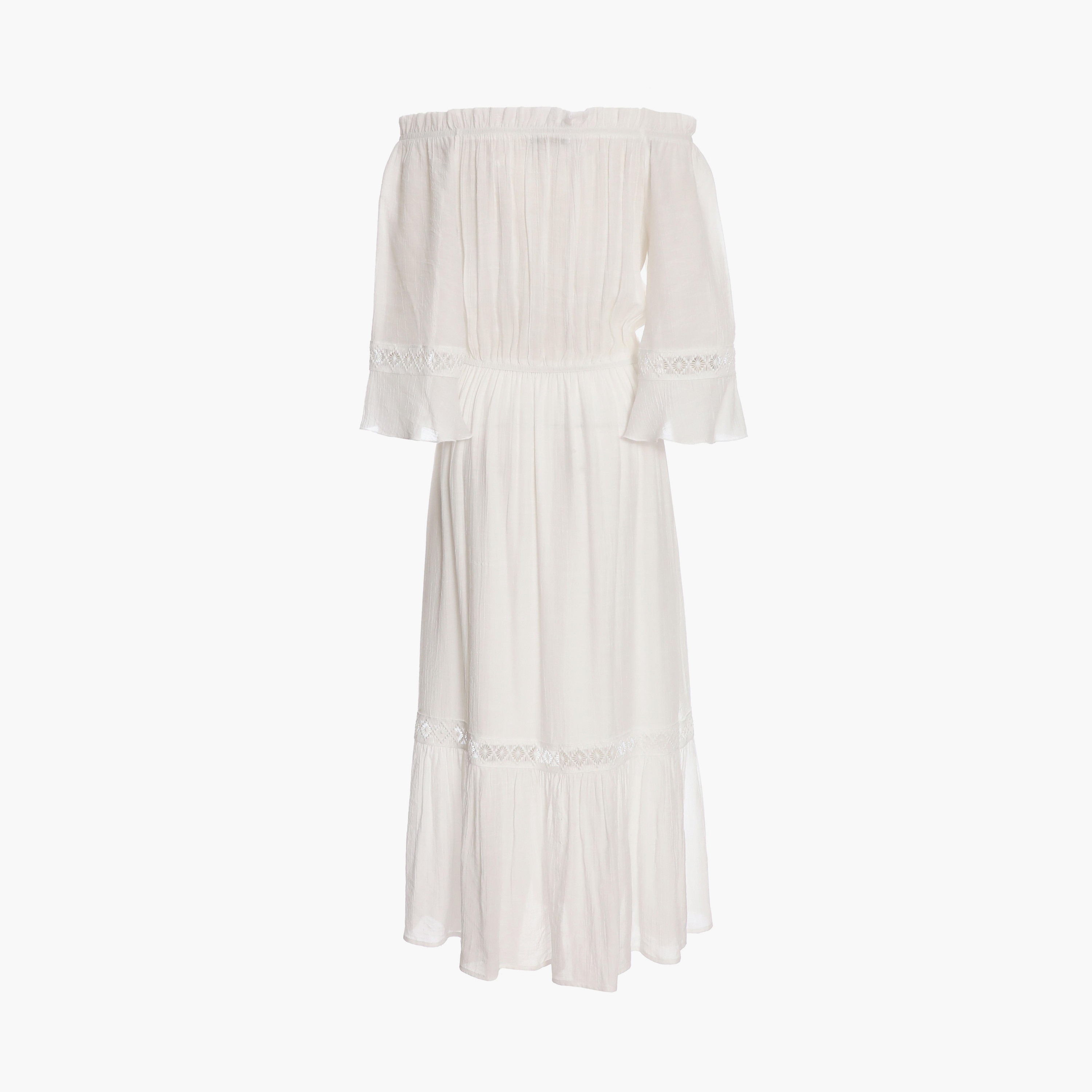 كويز- فستان باردو كروشيه طويل أبيض -women-clothing-dresses-image-6