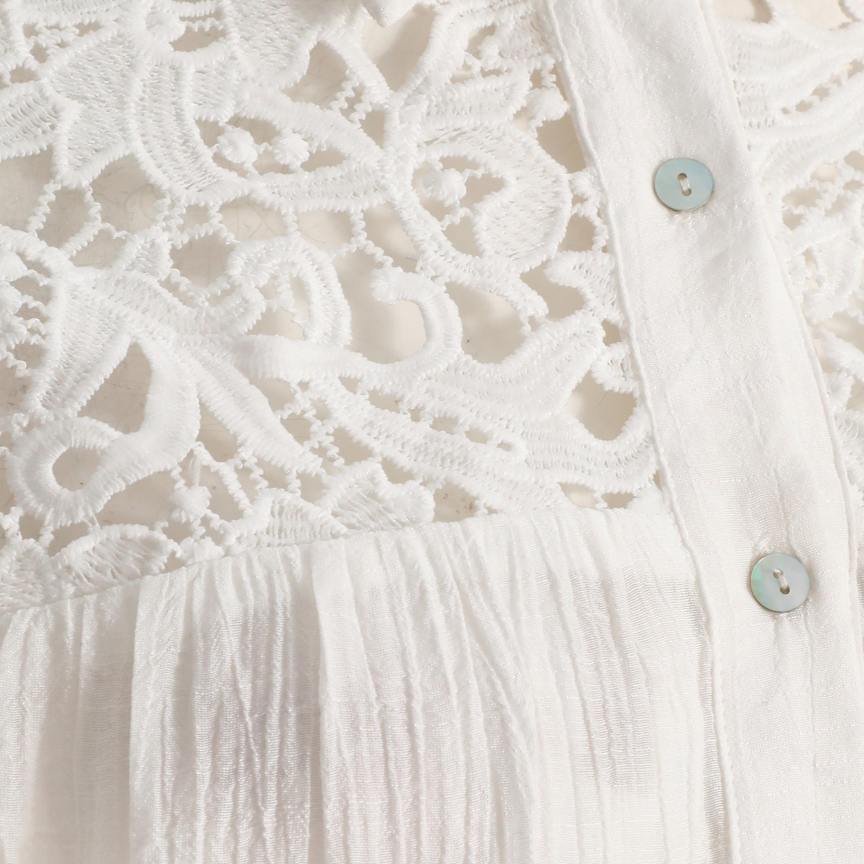كويز- فستان قصير ببطانة كروشيه أبيض -women-clothing-dresses-image-4