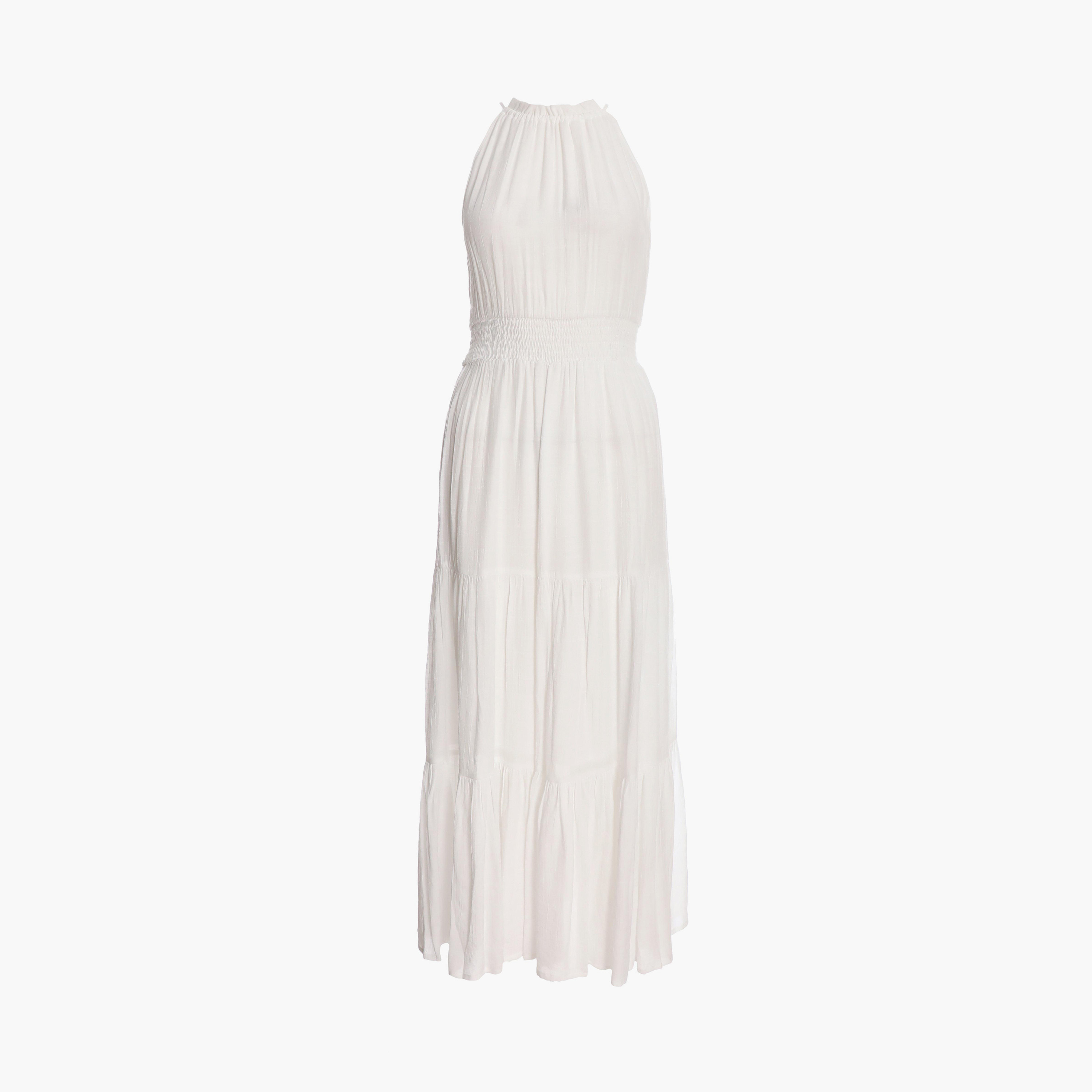 Quiz White Drawstring Halter Neck Maxi Dress-women-clothing-dresses-image-5