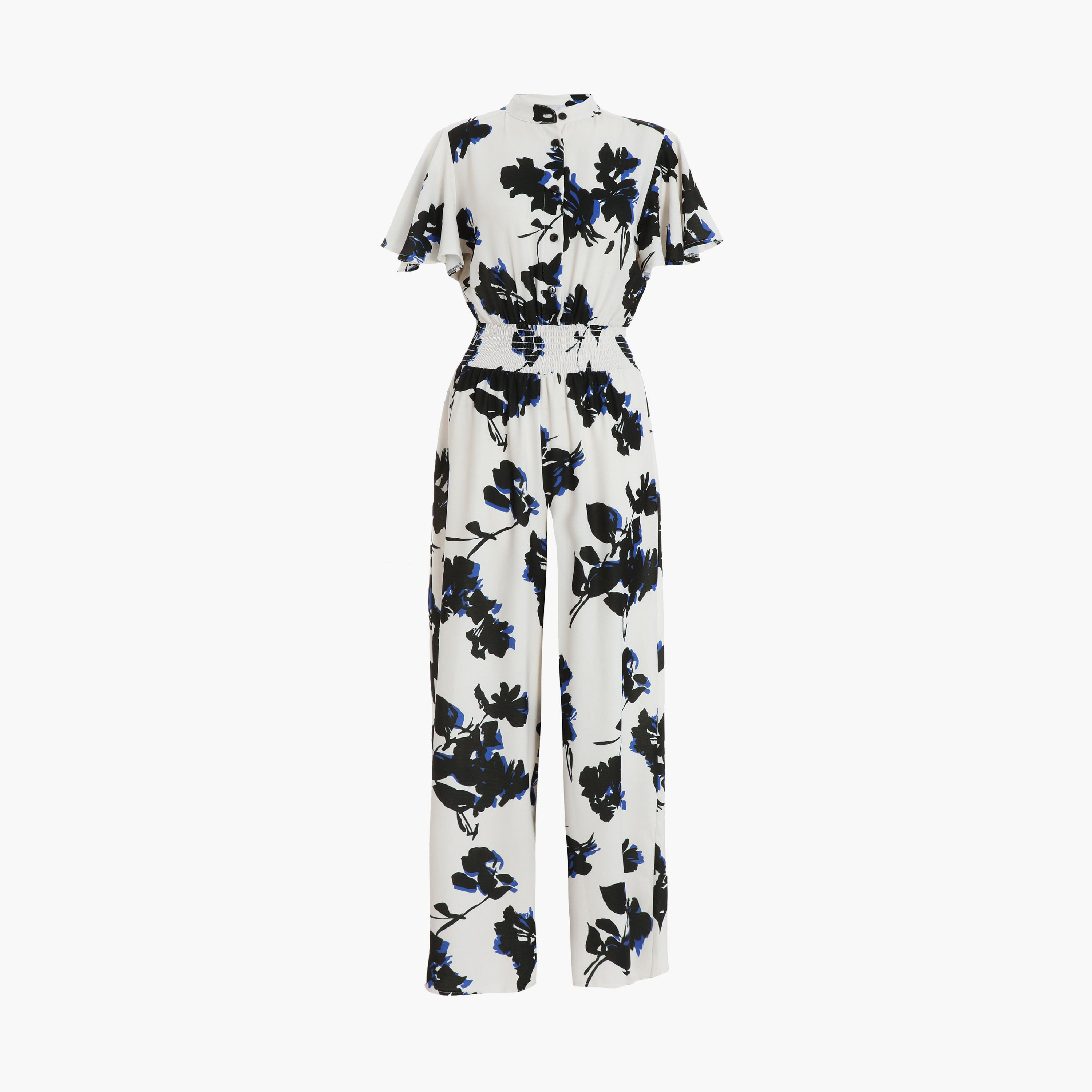 Quiz White And Cream Crepe Floral Palazzo Jumpsuit-women-clothing-jumpsuits-image-5