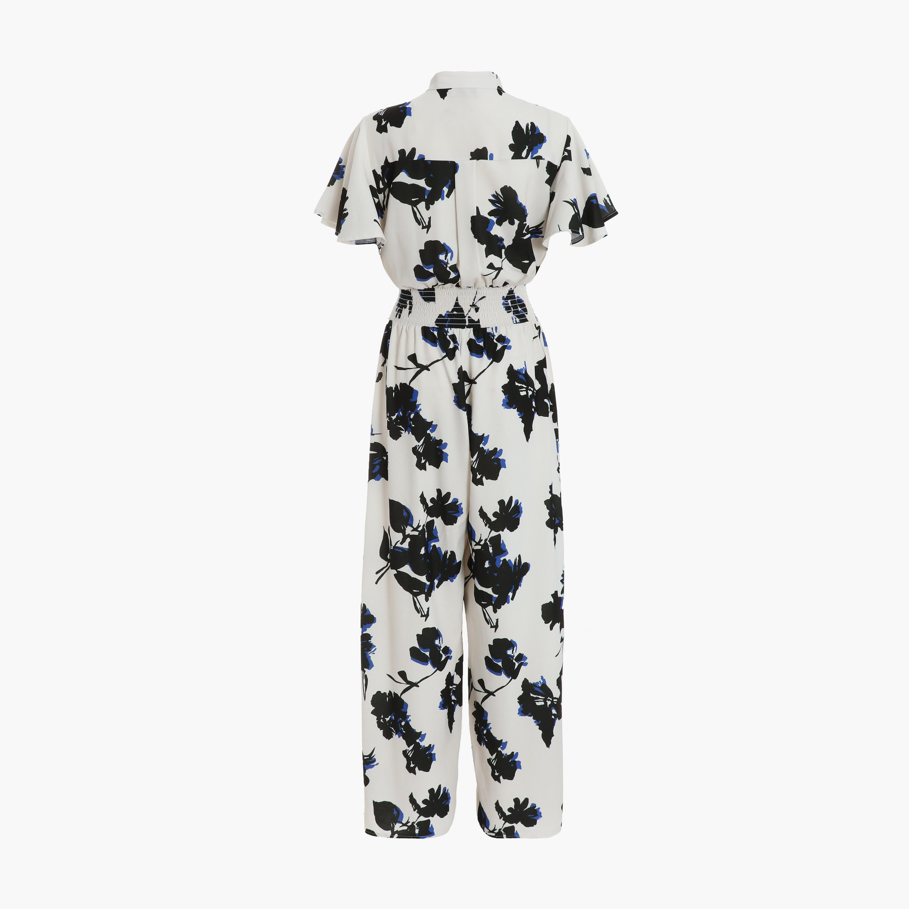 Quiz White And Cream Crepe Floral Palazzo Jumpsuit-women-clothing-jumpsuits-image-6