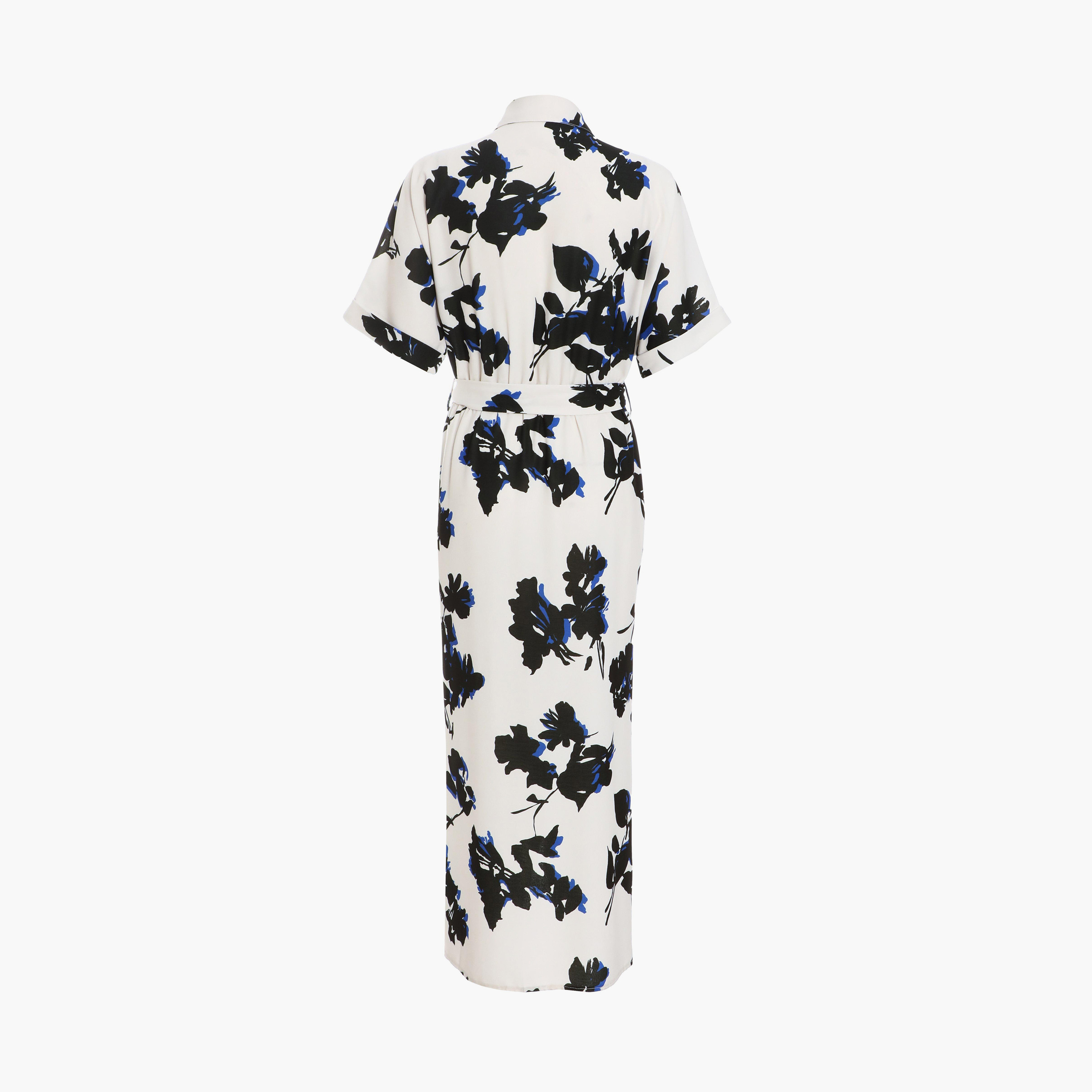 Quiz Floral Fluted Sleeve Midi Shirt Dress-women-clothing-dresses-image-5
