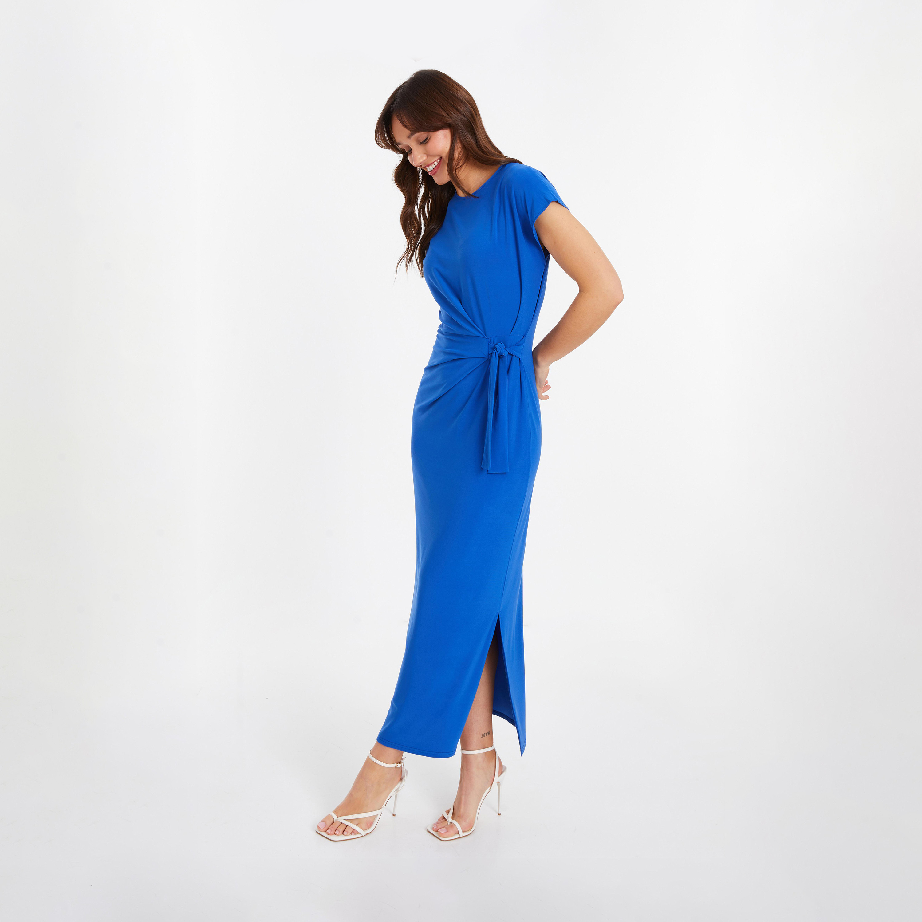 Quiz Blue Maxi Dress With Twist Detail-women-clothing-dresses-image-3