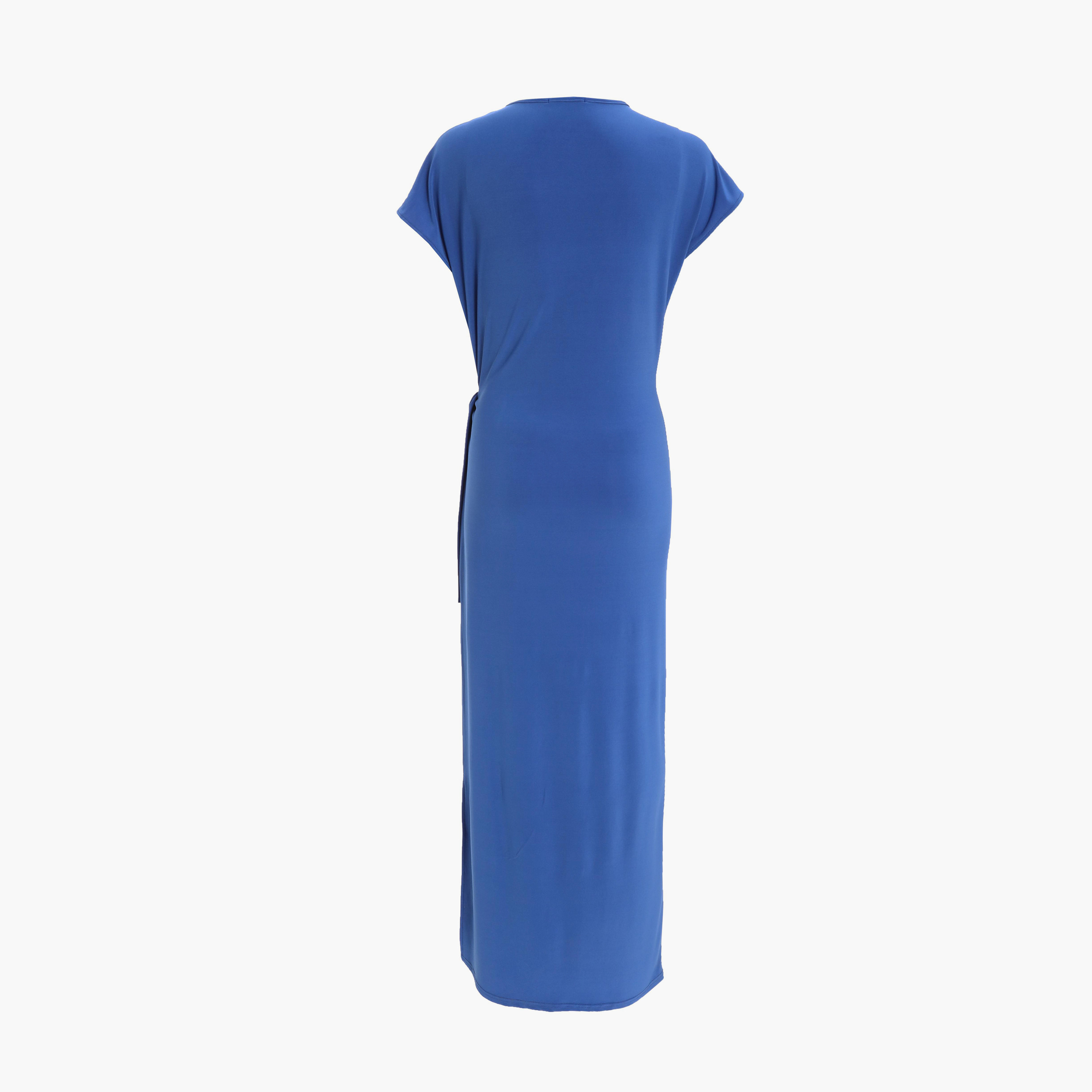 كويز- فستان أزرق طويل مع تفاصيل ملتوية-women-clothing-dresses-image-5