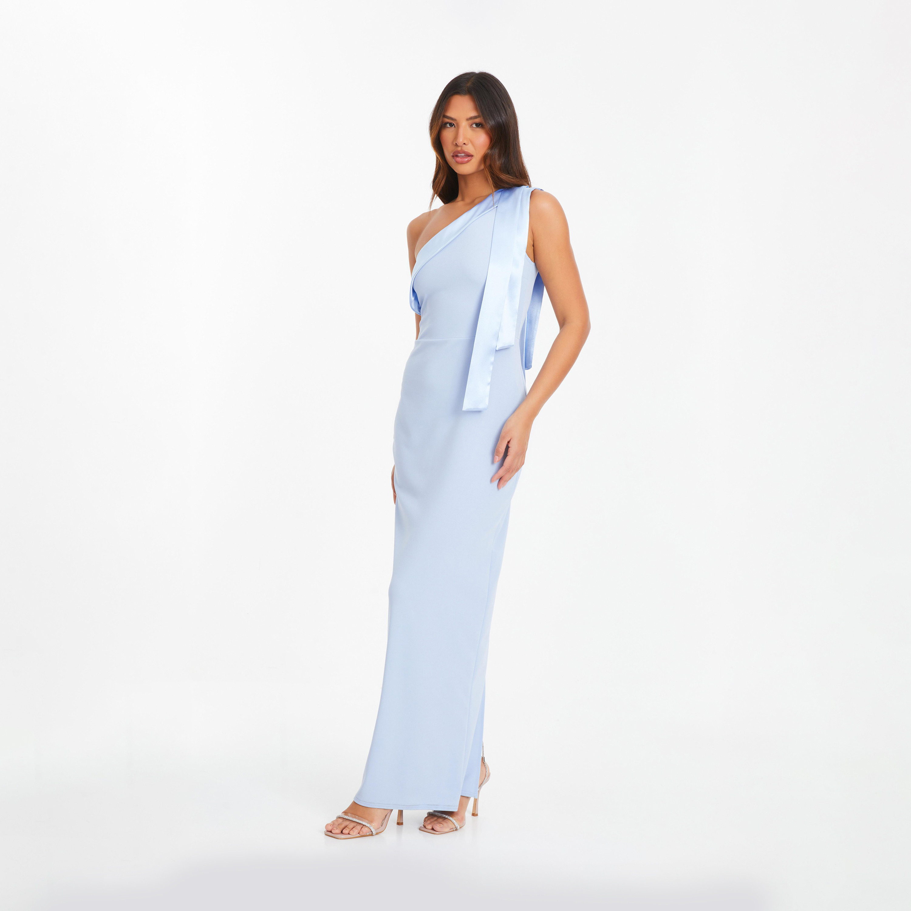 Quiz Light Blue Scuba Crepe Satin One Shoulder Evening Maxi Dress-women-clothing-dresses-image-3