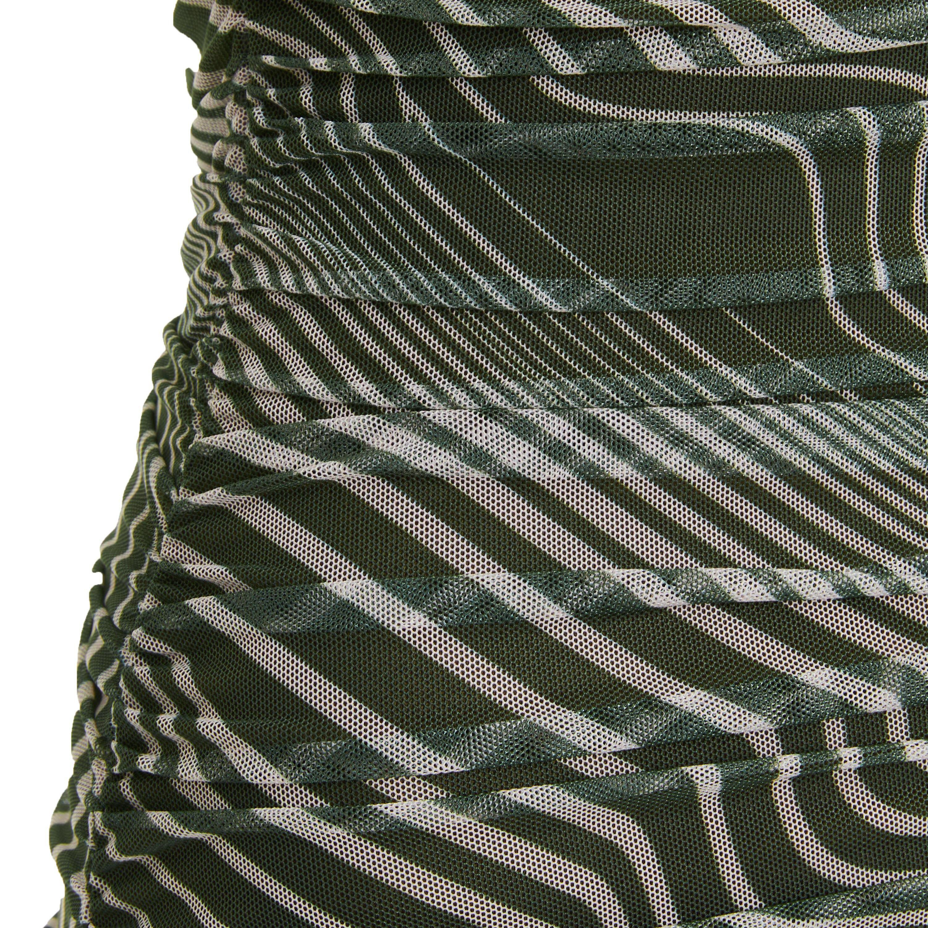 Quiz Green Bardot Neck Wavy Stripes Off Shoulder Midi Dress-women-clothing-dresses-image-3