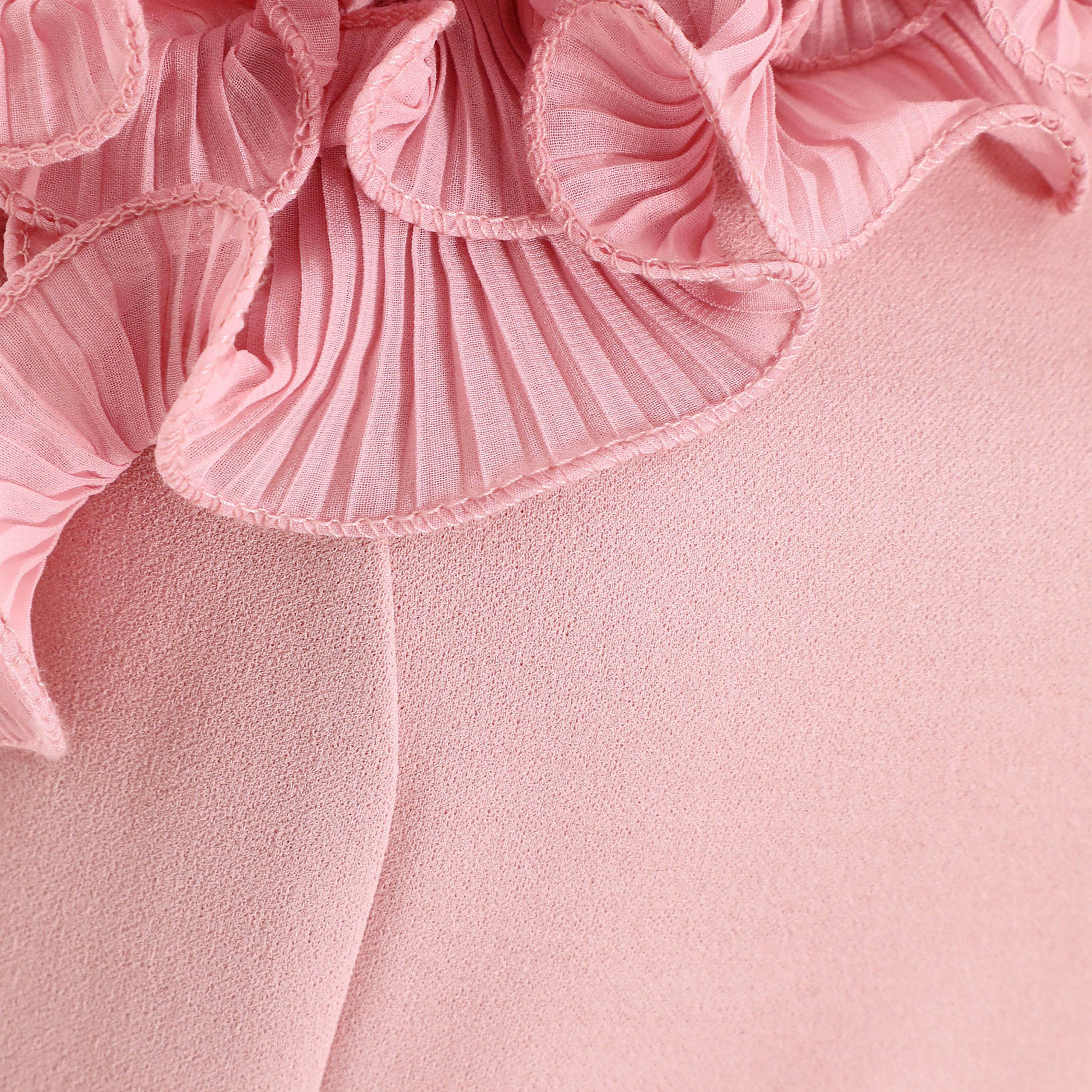 Quiz Pink Scuba Crepe Ruffle Halter Neck Evening Maxi Dress-women-clothing-dresses-image-3