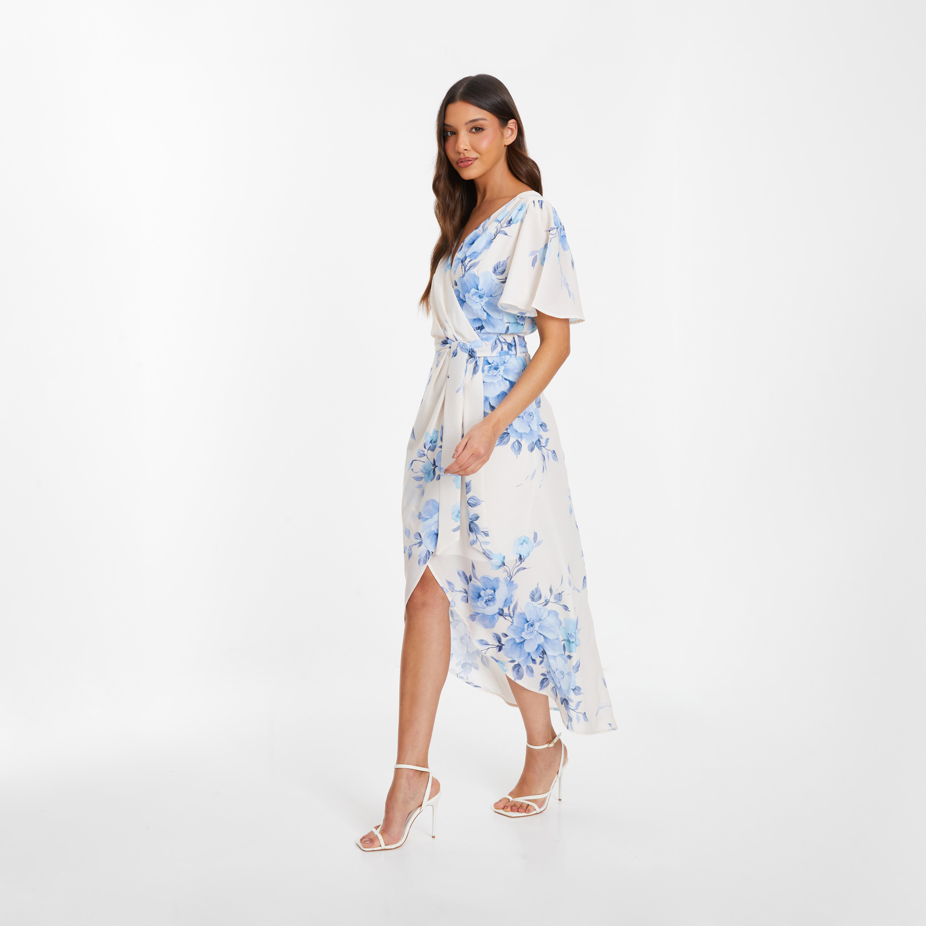 كويز- فستان أزرق متوسط ​​الطول -women-clothing-dresses-image-3