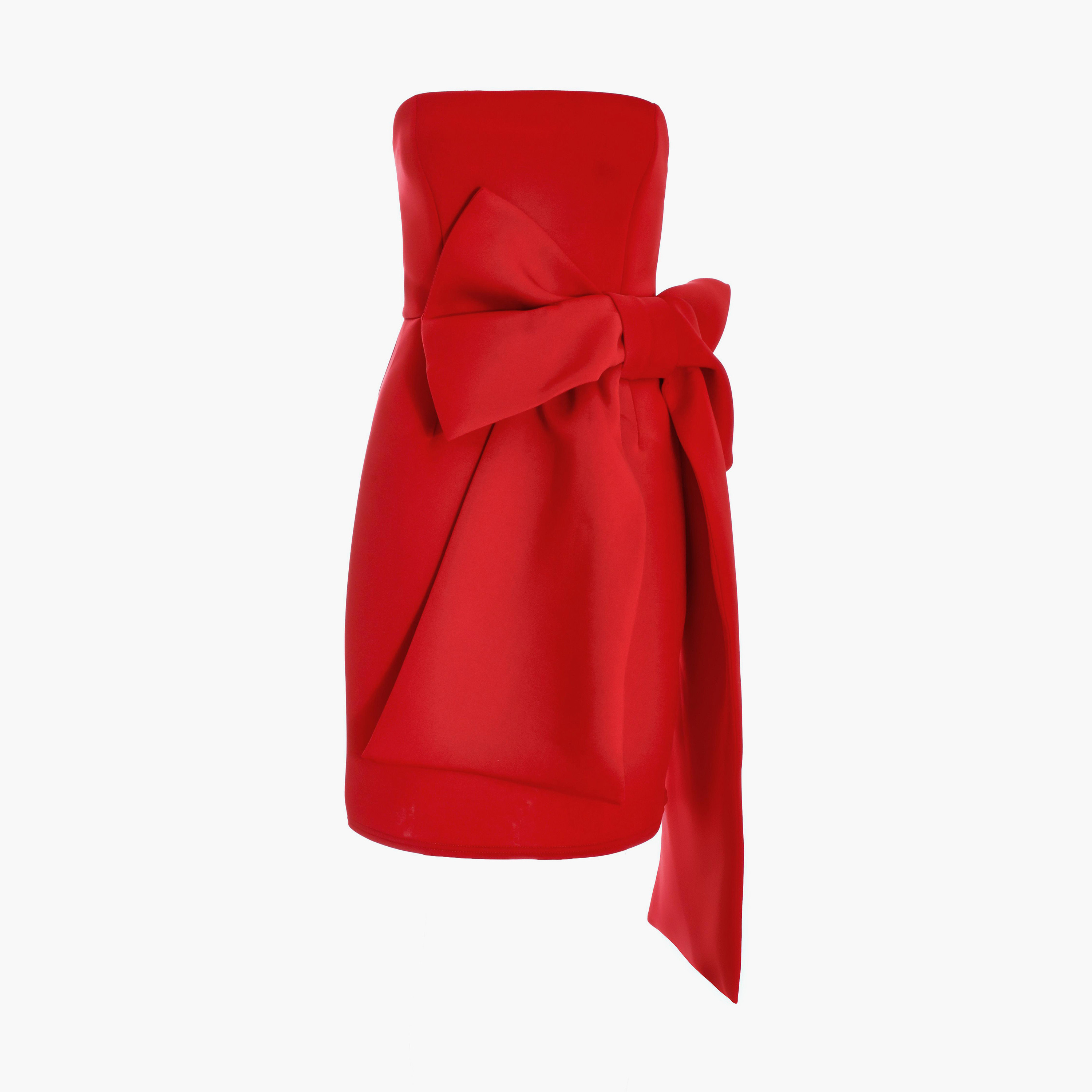كويز- فستان ضيق بفيونكة حمراء -women-clothing-dresses-image-6