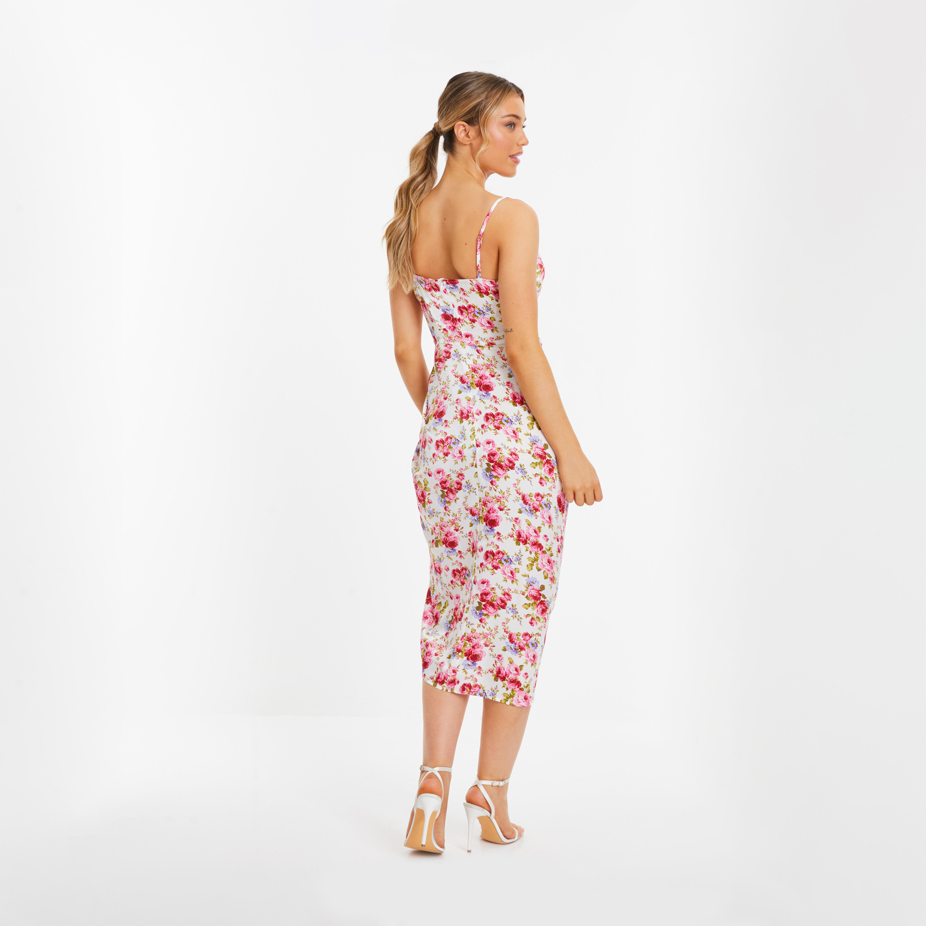 كويز- فستان سهرة من الساتان زهري -women-clothing-dresses-image-2