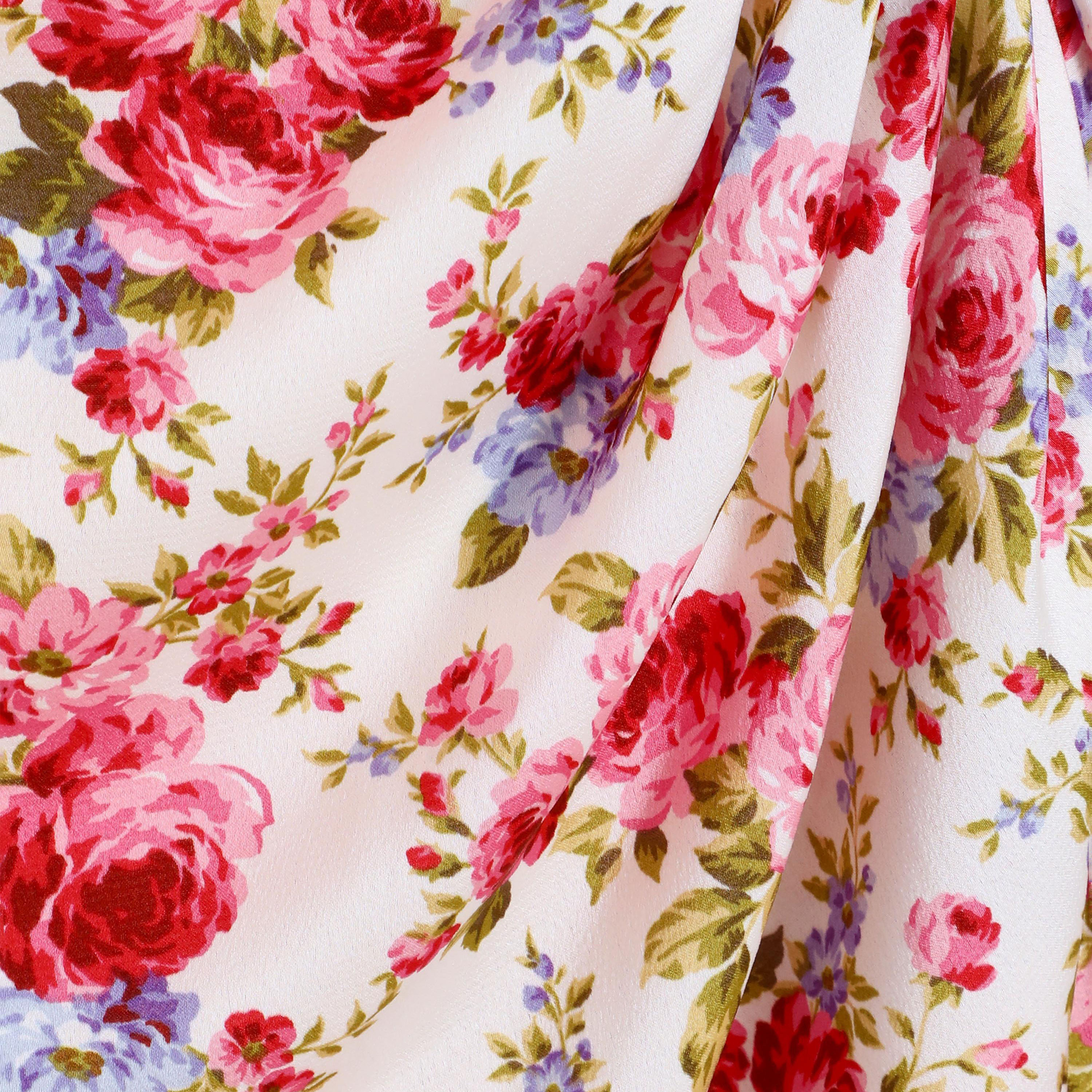 Quiz Pink Floral Satin Ruched Evening Wear Dress-women-clothing-dresses-image-4